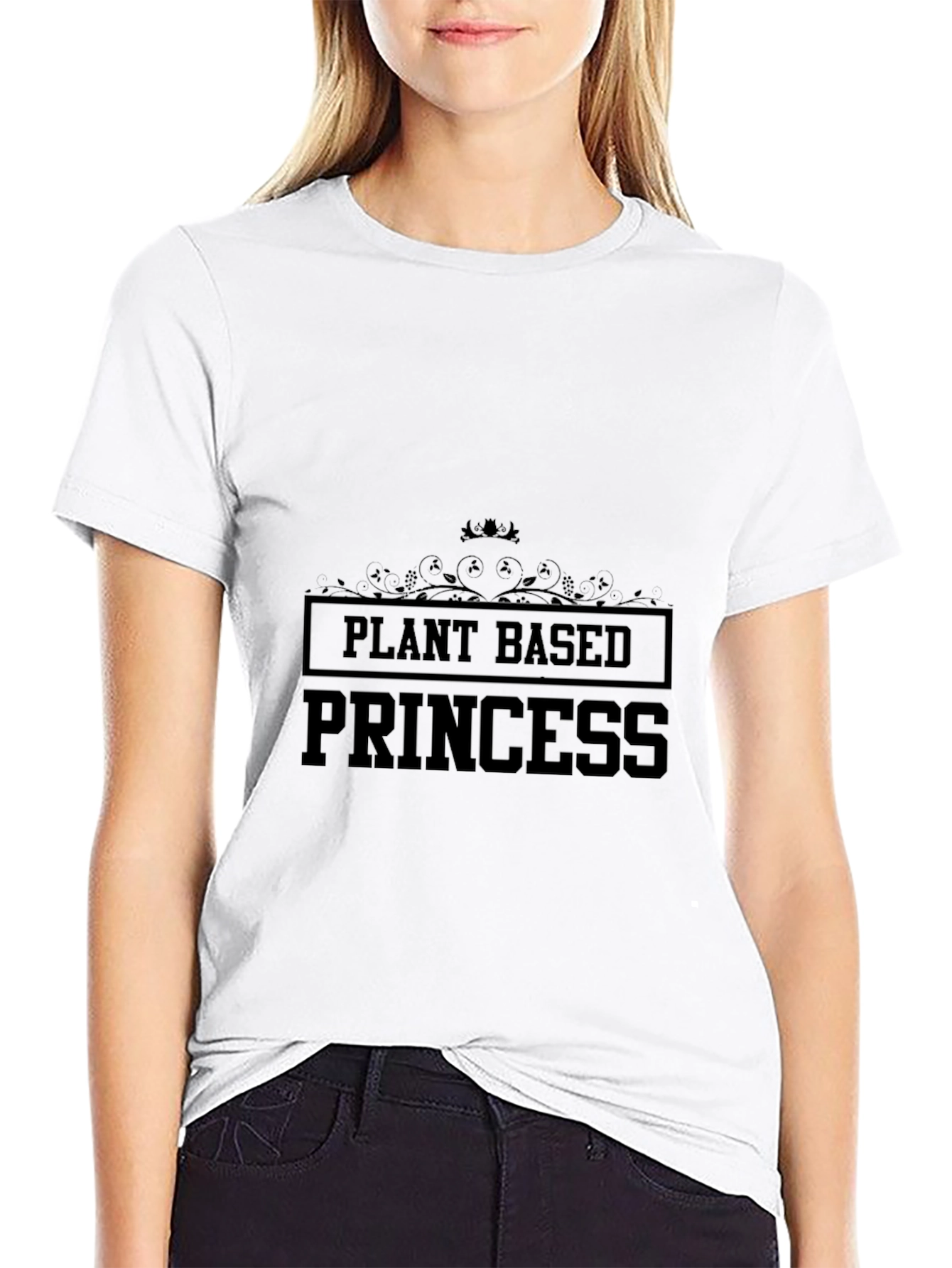 Black Plant Based Princess Graphic Tee - Black view 9
