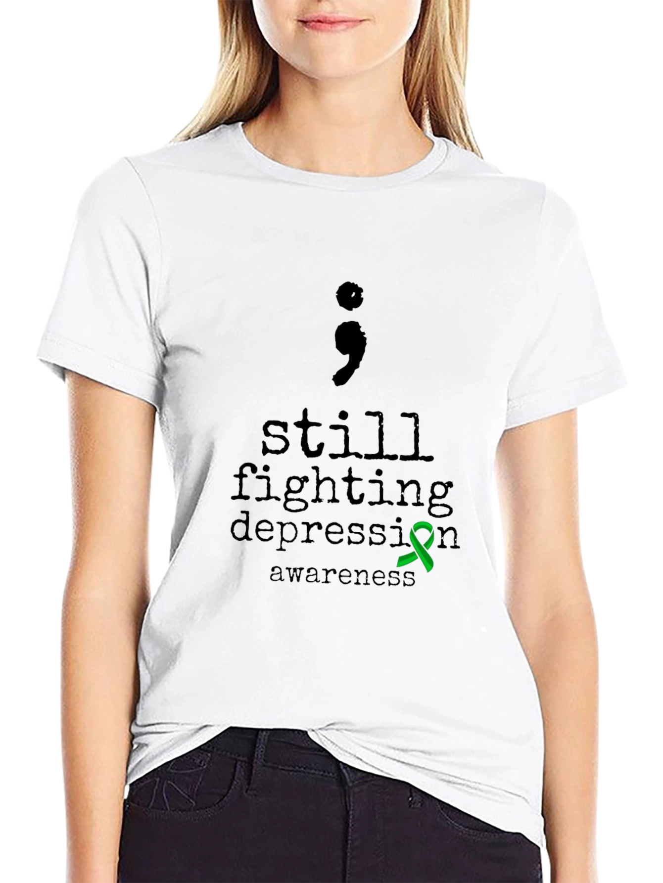Black Still Fighting Depression Awareness T-Shirt view 9