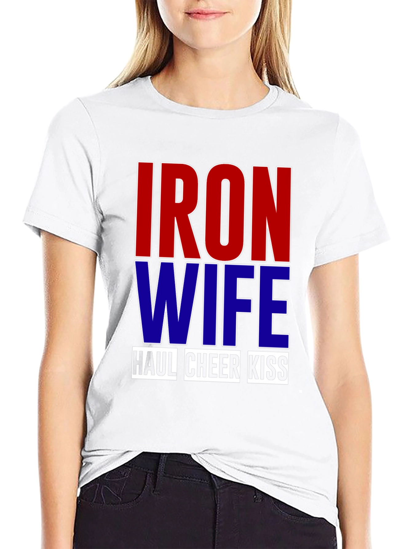 Black Iron Wife Haul Cheer Kiss T-Shirt view 9