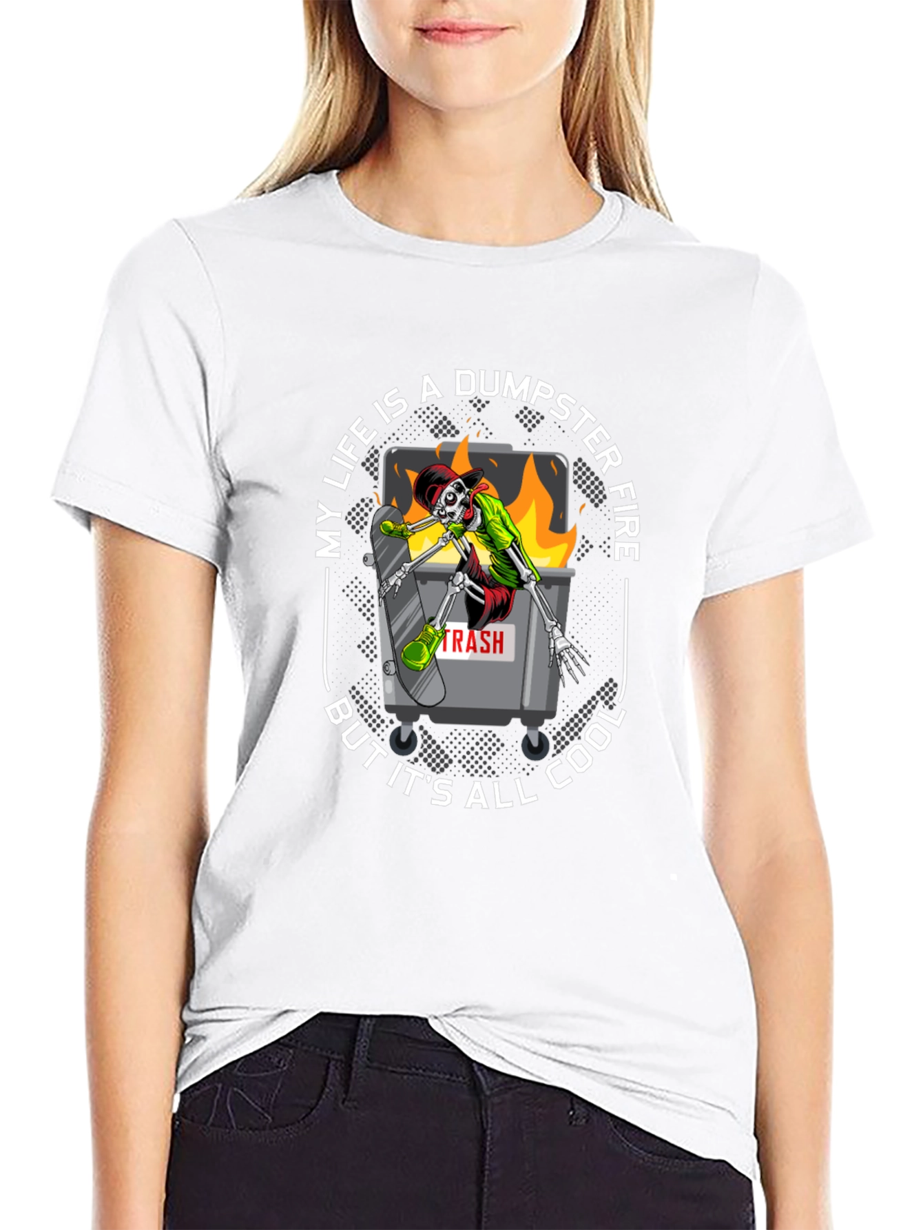 Black Dumpster Fire Cool T-Shirt  view 9