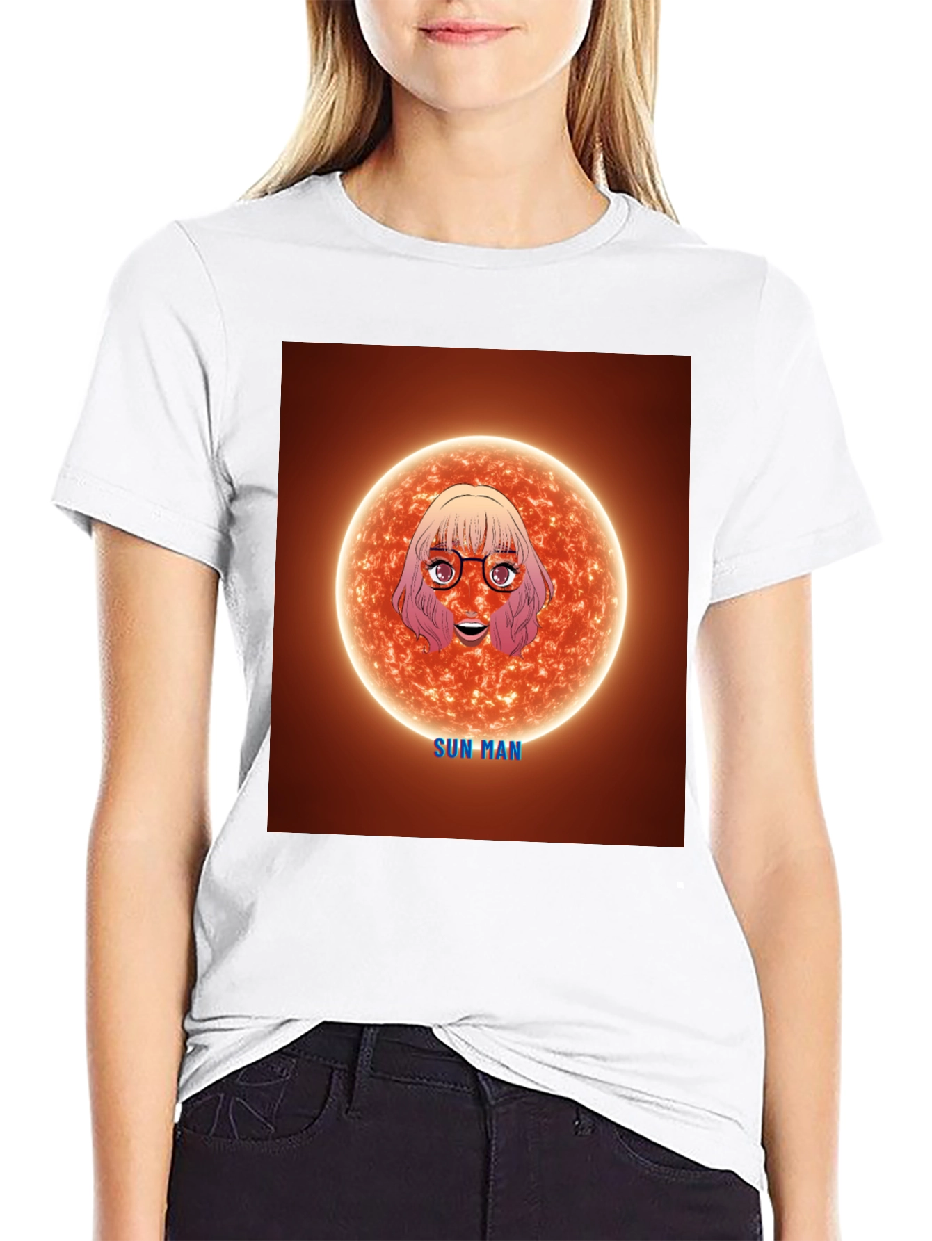 Black Sun Man Graphic Tee - Unique Cartoon Design view 9