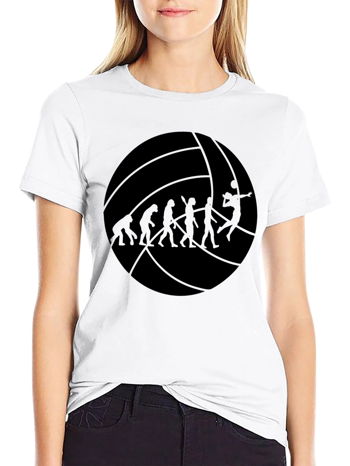Black Volleyball Evolution Graphic Tee - Black Cotton Shirt view 9