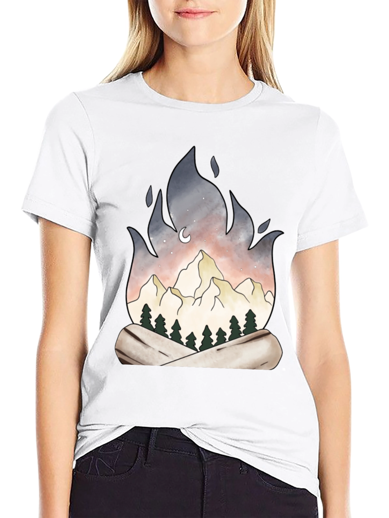 Black Mountain Campfire Graphic Tee - Black view 9