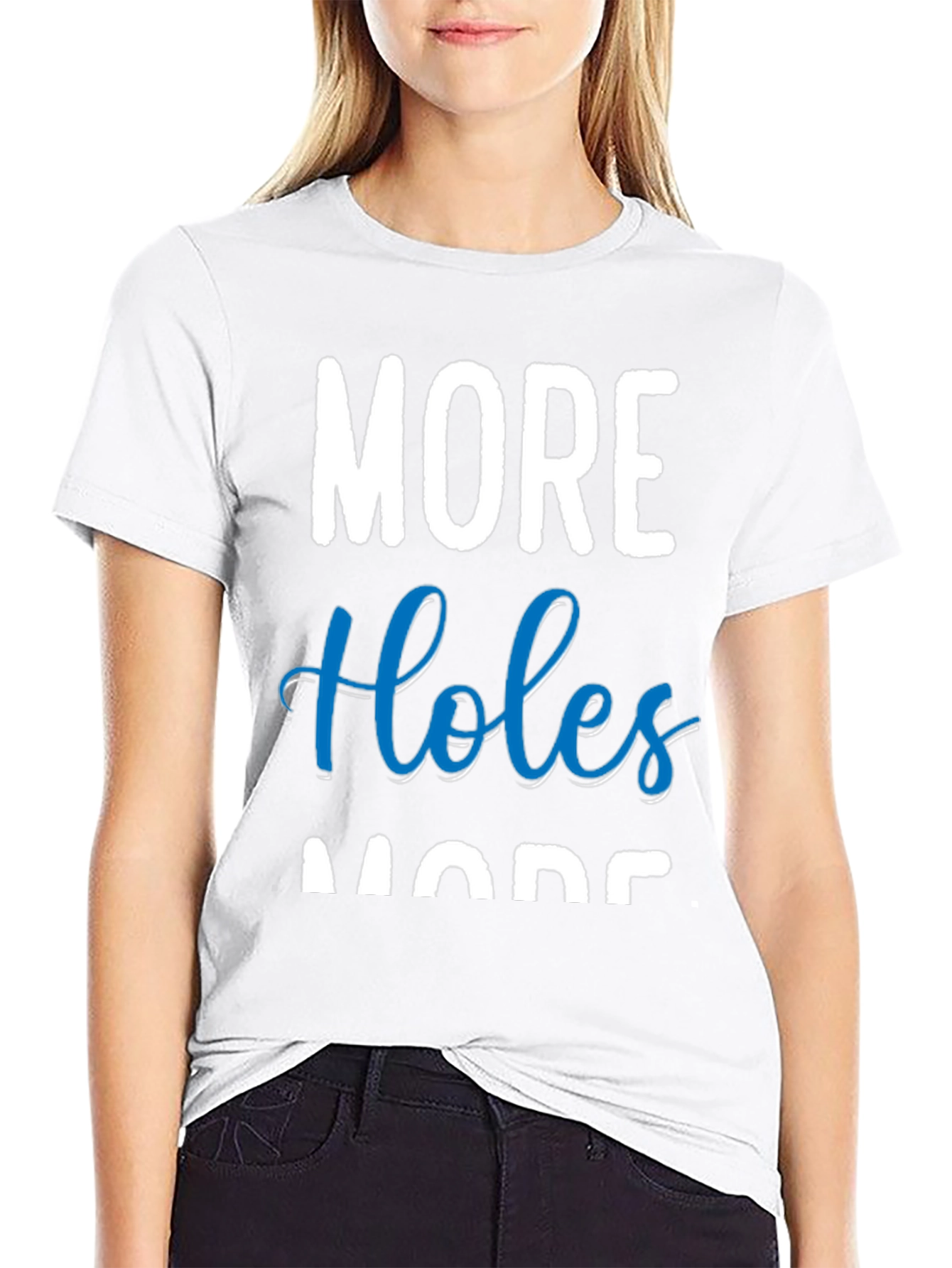 Black More Holes More Fun Black Cotton T-Shirt view 9