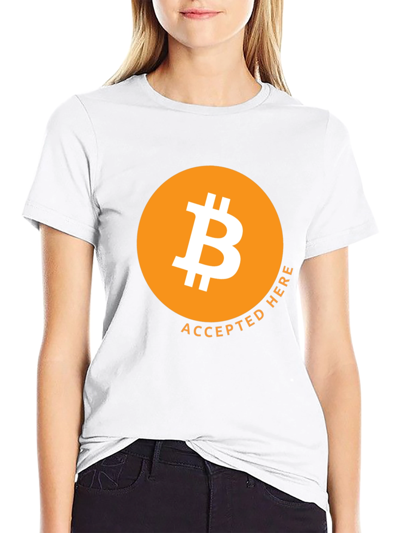 Black Bitcoin Accepted Here T-Shirt view 9