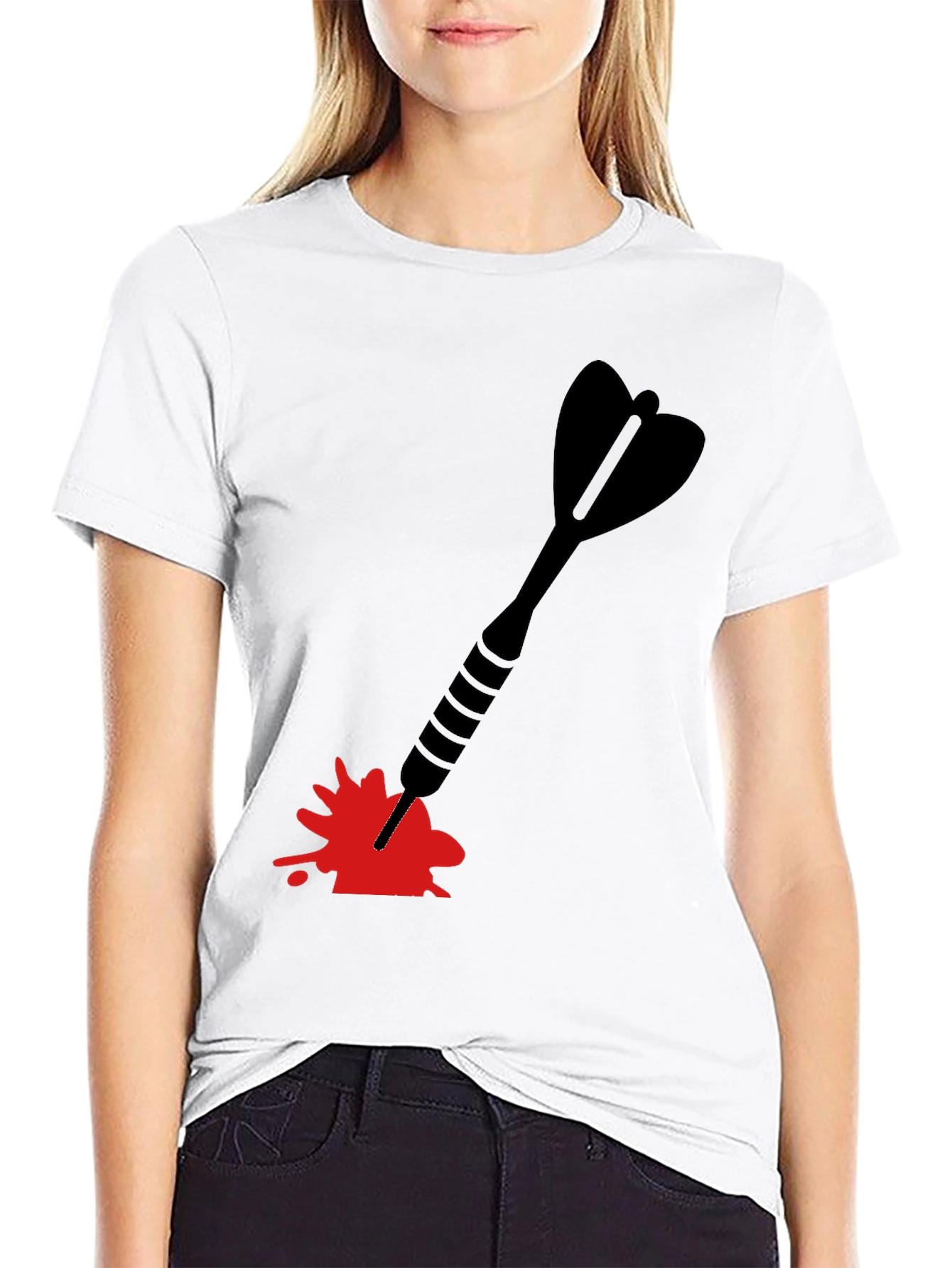 Black Dart in Blood T-Shirt - Unique Graphic Tee view 9