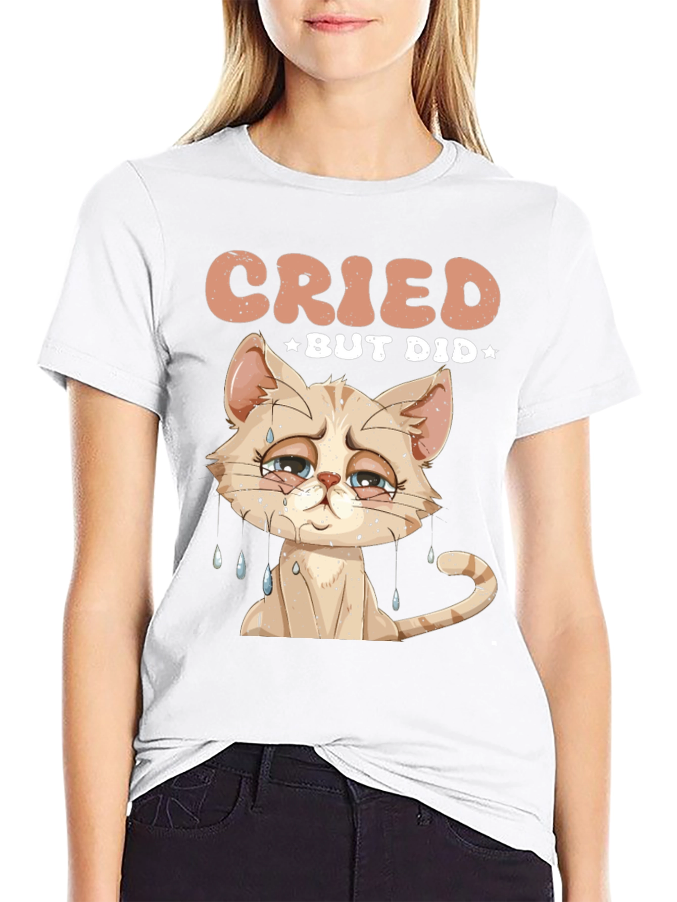 Black Cried But Did Funny Cat T-Shirt view 9