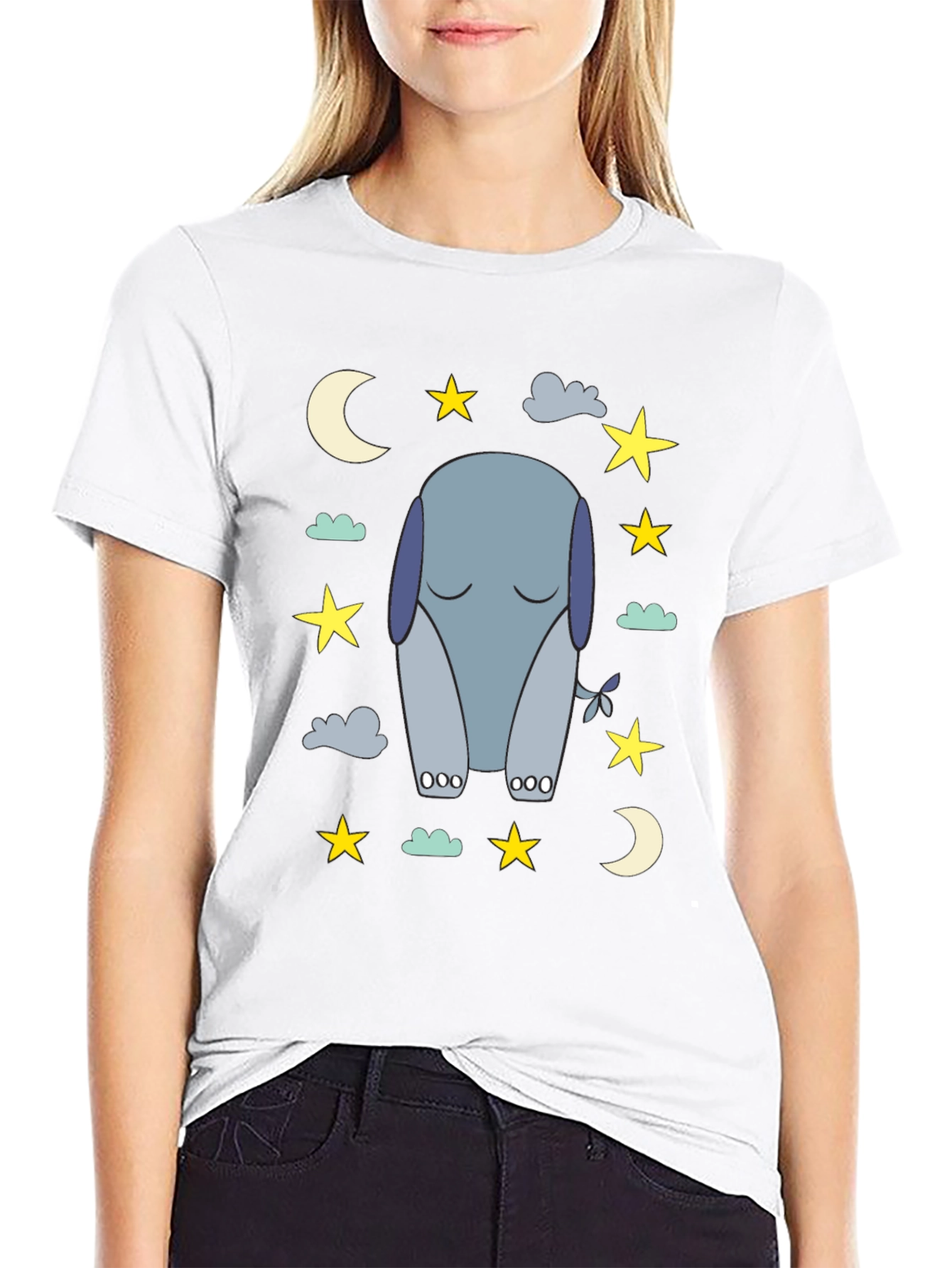 Black Dreamy Elephant T-Shirt view 9