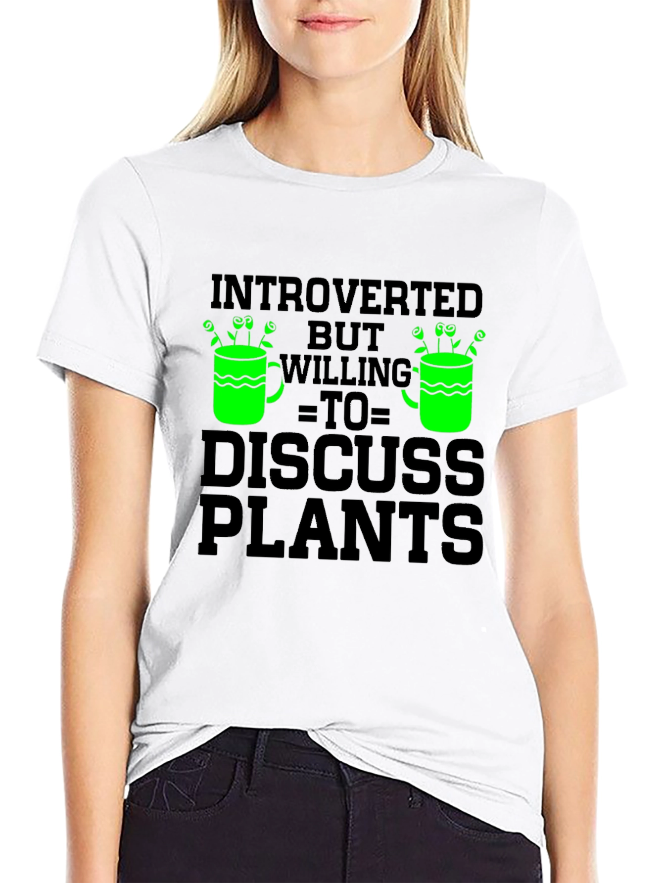 Black Introverted But Willing To Discuss Plants T-Shirt view 9