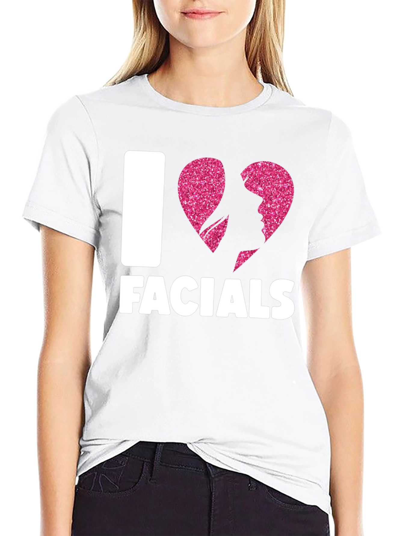 Black I Heart Facials T-Shirt Funny Graphic Tee view 9