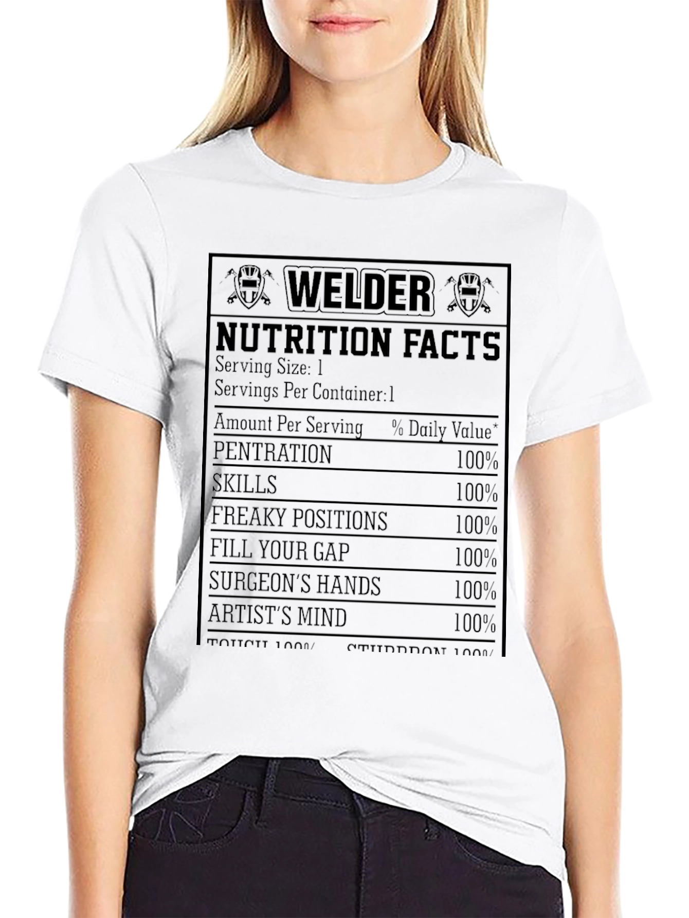 Black Welder Nutrition Facts T-Shirt - Funny Welder Gift view 9
