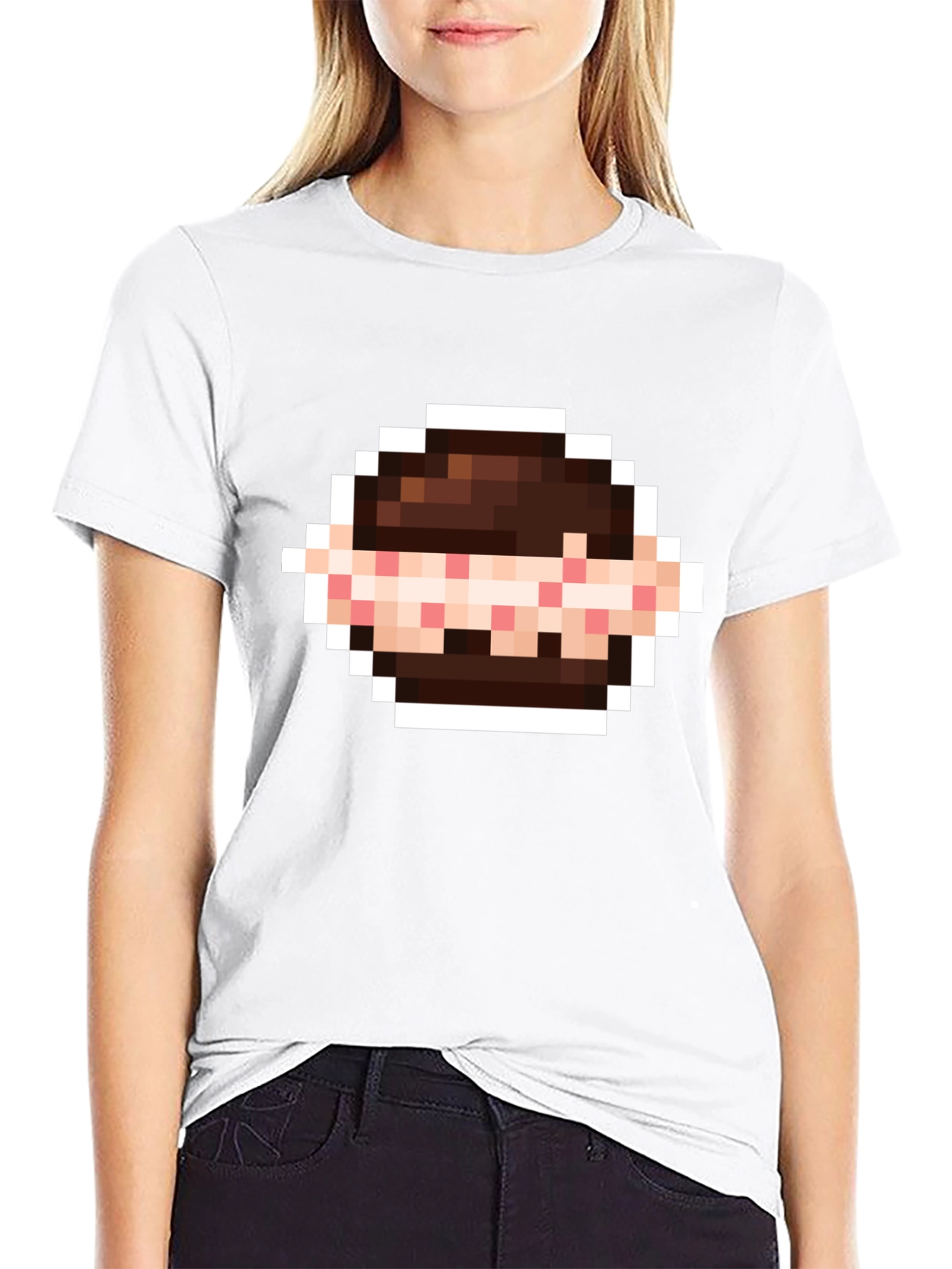 Black Pixelated Sandwich Graphic Tee - Retro Gaming Style view 9