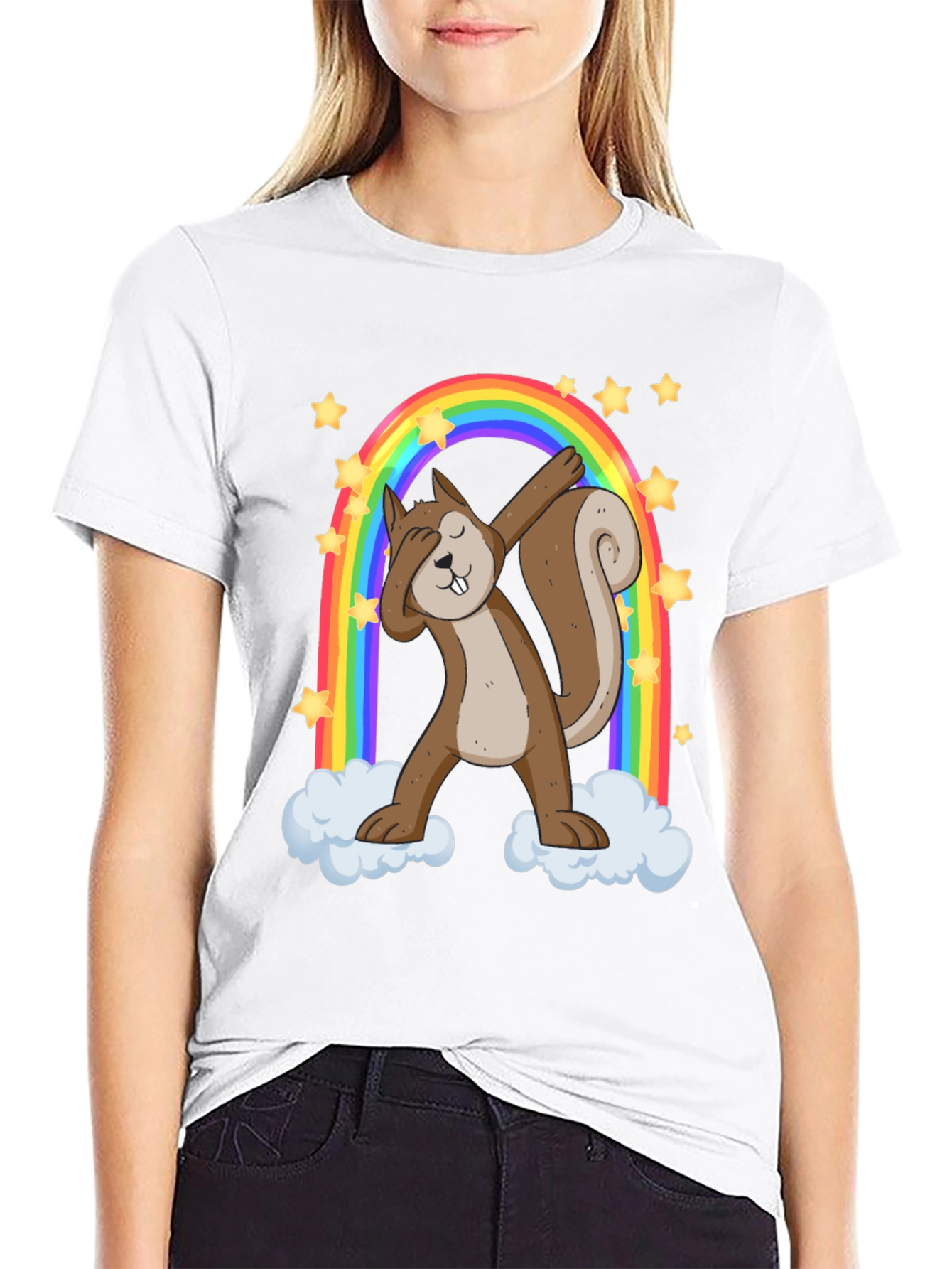 Dabbing Squirrel Rainbow Graphic Tee - 9