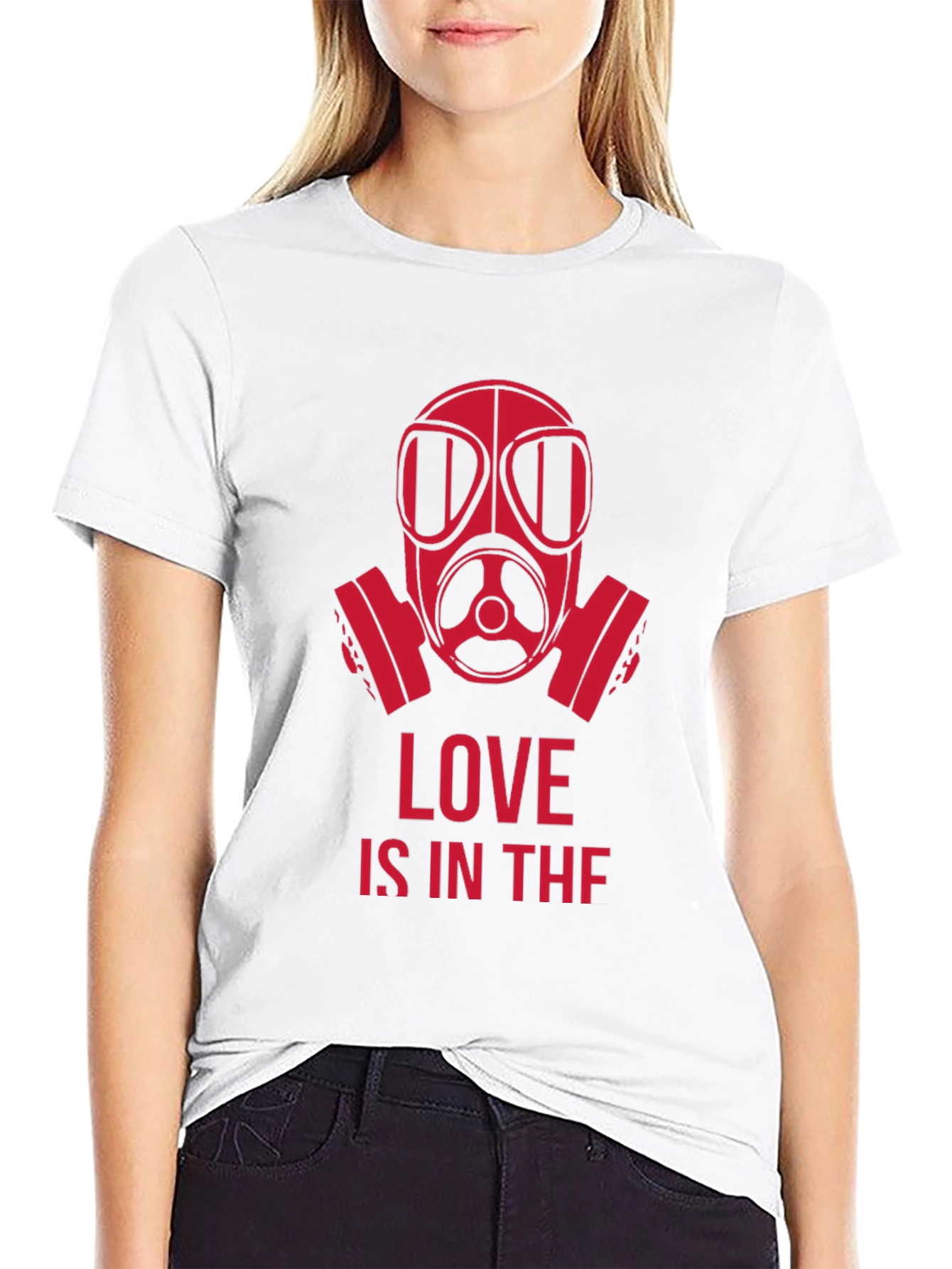 Black Gas Mask Love T-Shirt - Bold Graphic Tee view 9