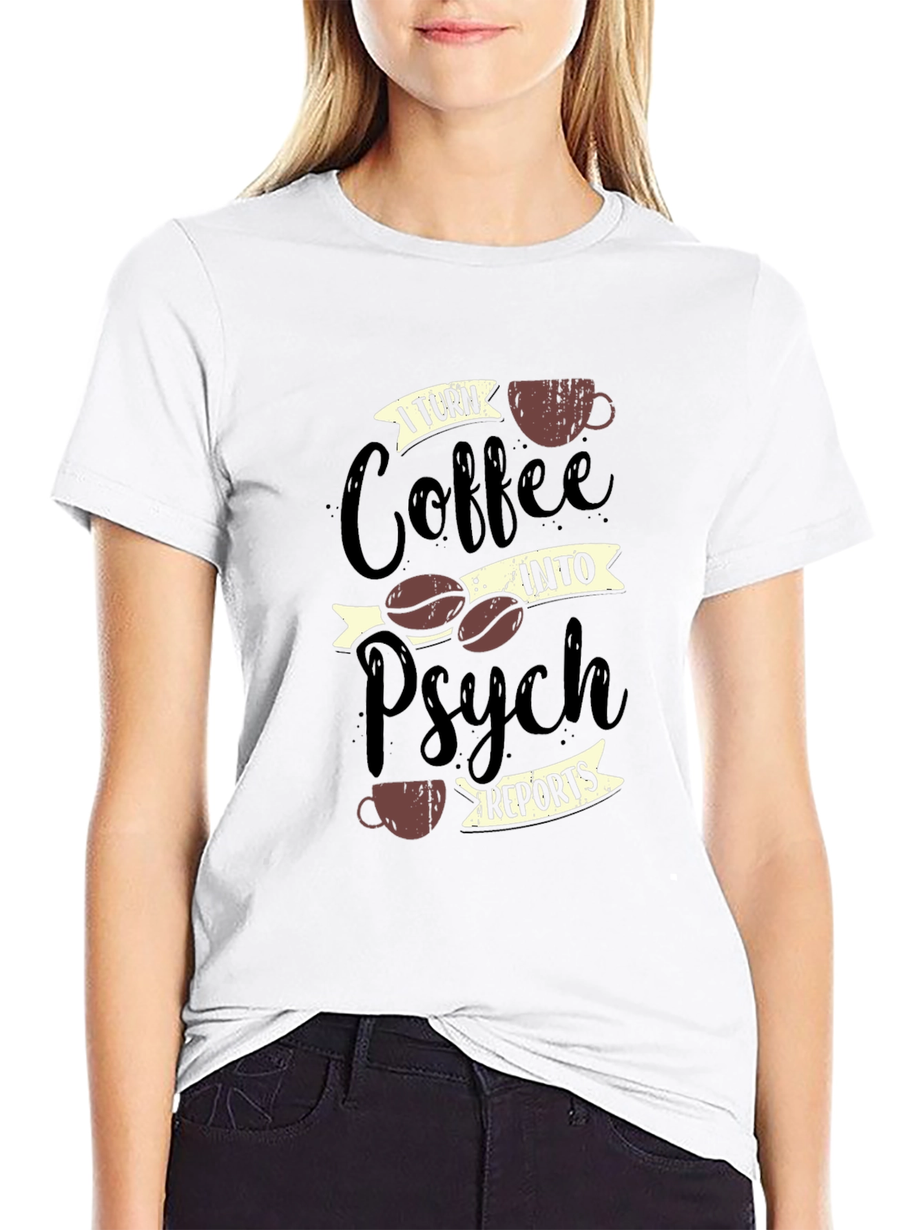 Black Coffee to Psych Reports Graphic T-Shirt view 9