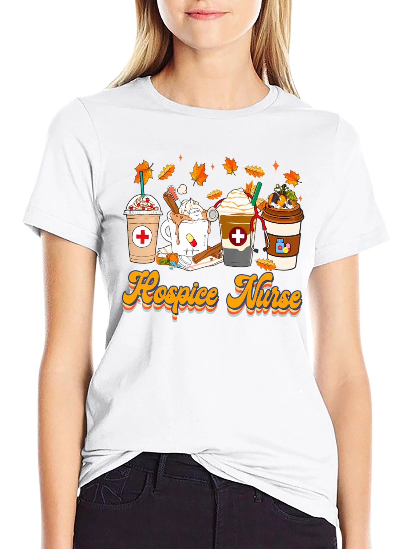 Black Hospice Nurse Fall Coffee T-Shirt view 9