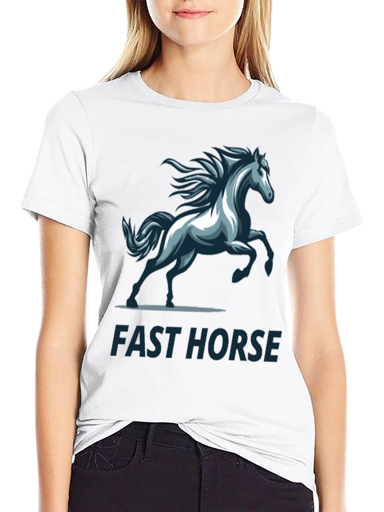 Black Fast Horse Graphic T-Shirt - Stylish Men's Tee view 9