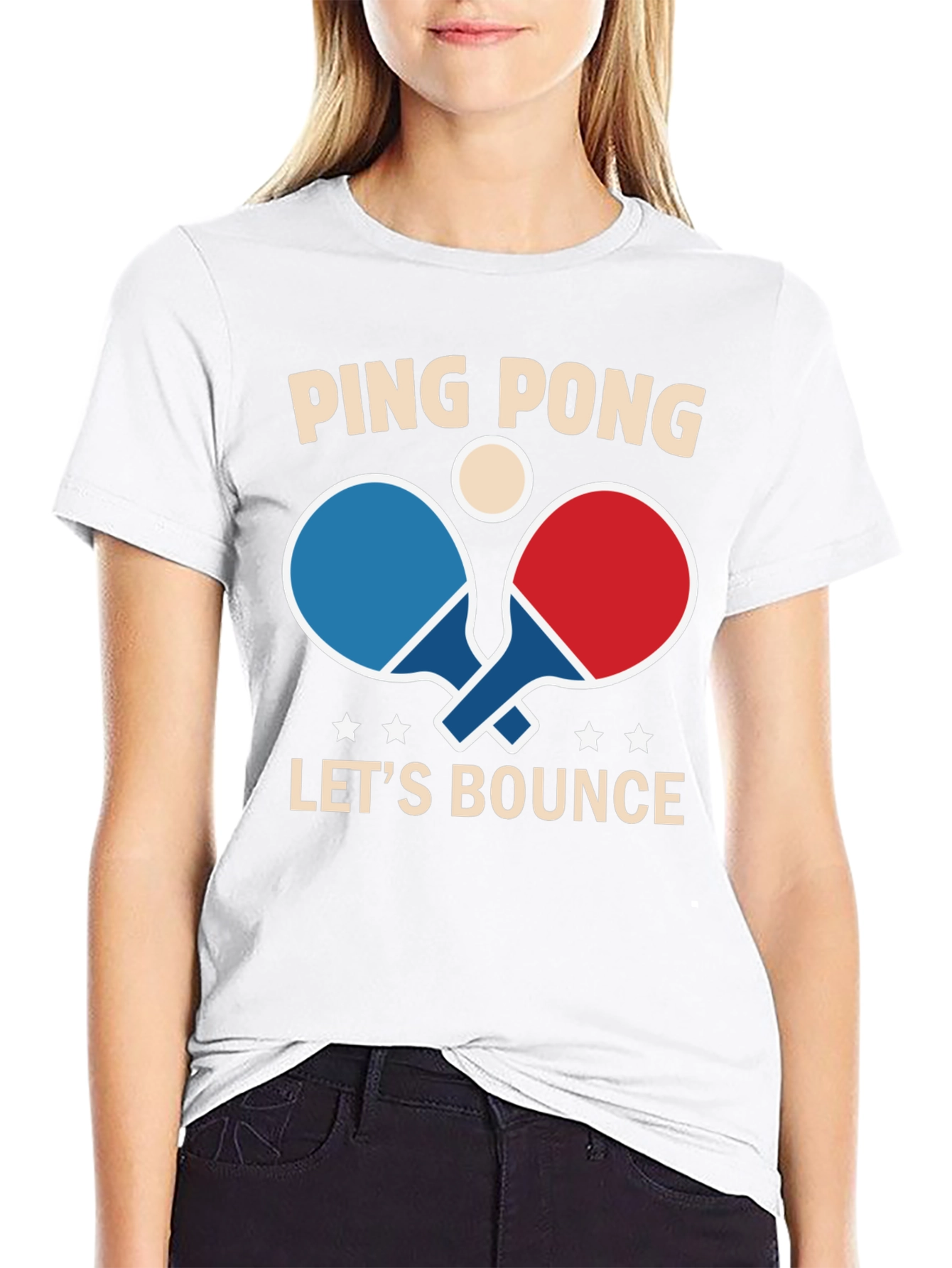 Black Ping Pong Let's Bounce Graphic Tee - Black view 9