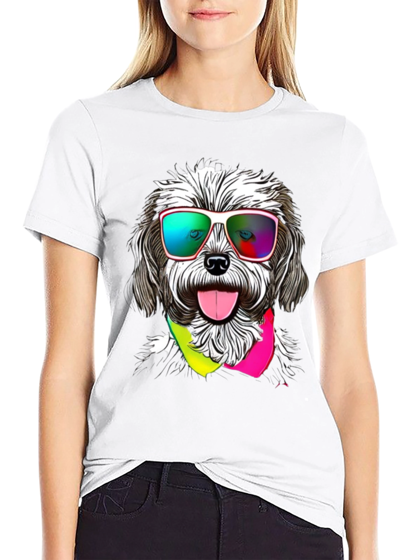Black Cool Dog Graphic Tee - Fun & Stylish view 9