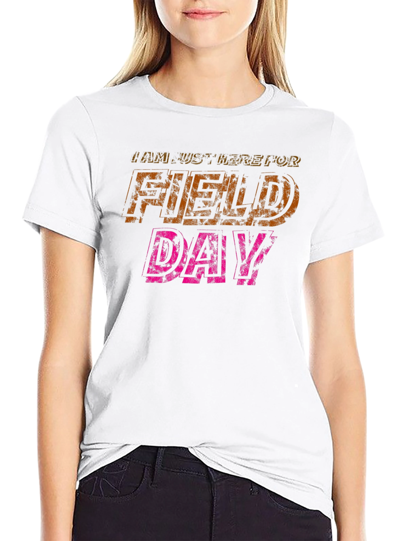 Black I'm Just Here For Field Day Black T-Shirt view 9