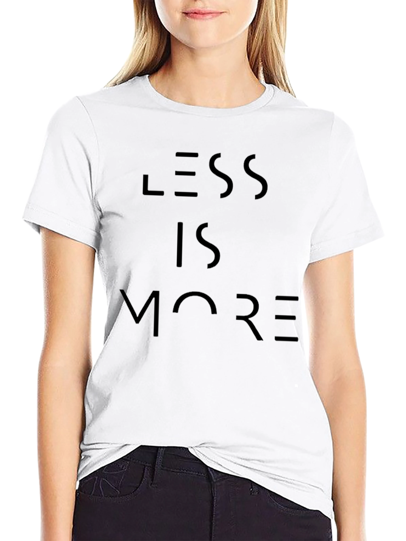 Black Less is More Minimalist Black T-Shirt view 9
