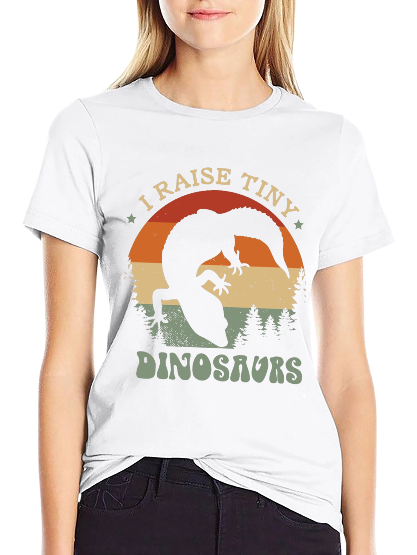 Black I Raise Tiny Dinosaurs T-Shirt view 9