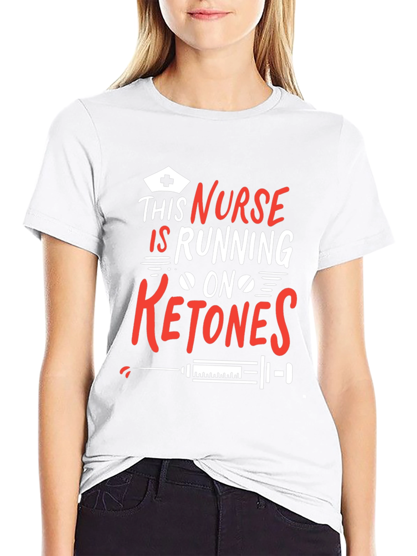 Black Nurse Ketones T-Shirt - Funny Medical Tee view 9