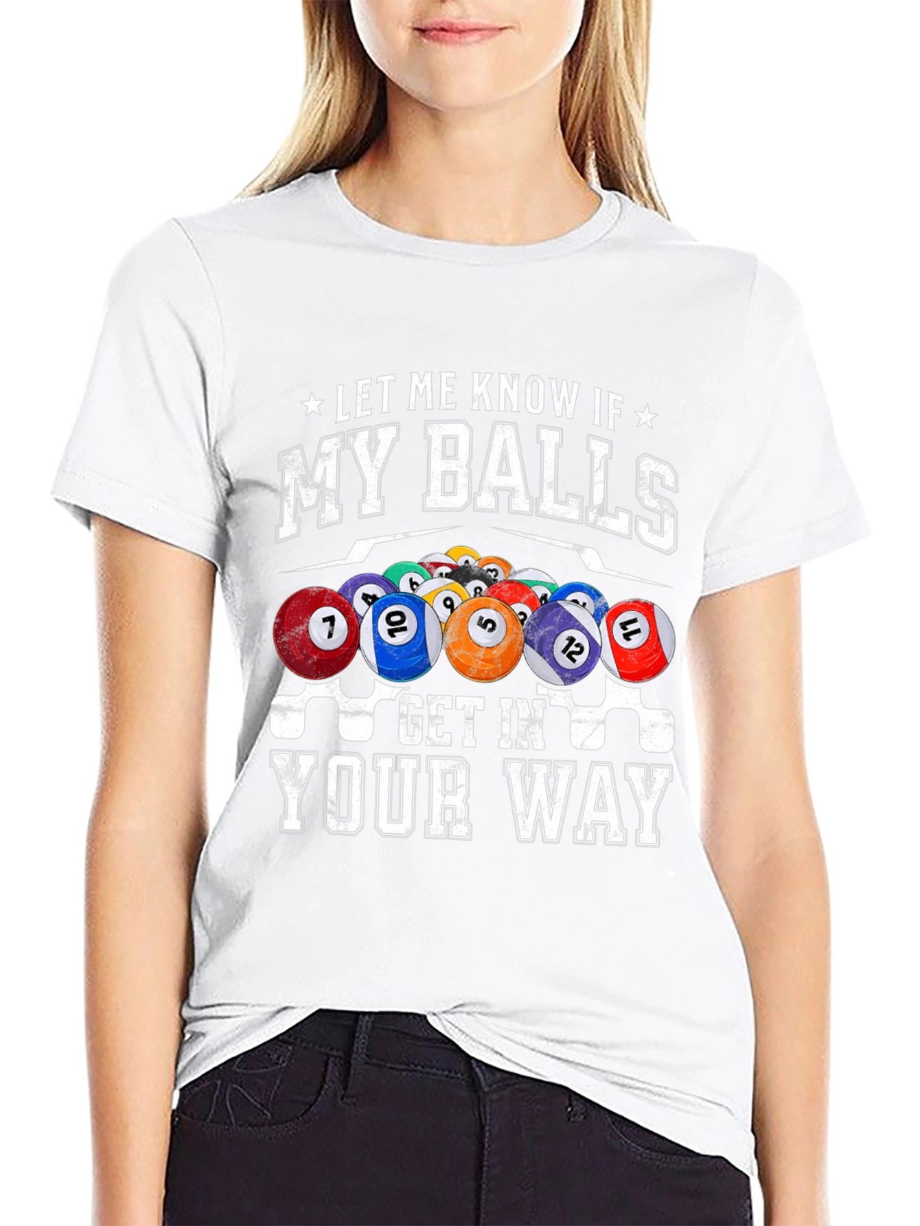Black Billiards Balls Graphic T-Shirt - 'My Balls Get In Your Way' view 9