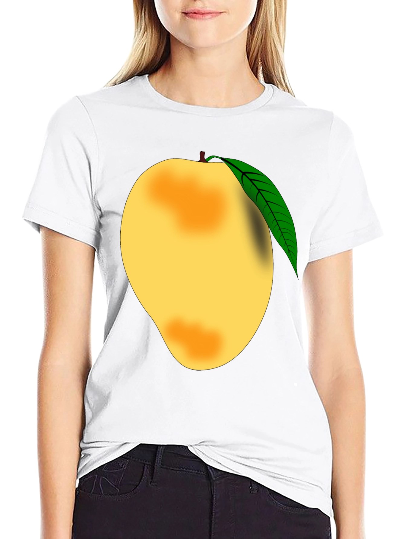 Black Mango Graphic Tee - Fruit Lover's Black T-Shirt view 9