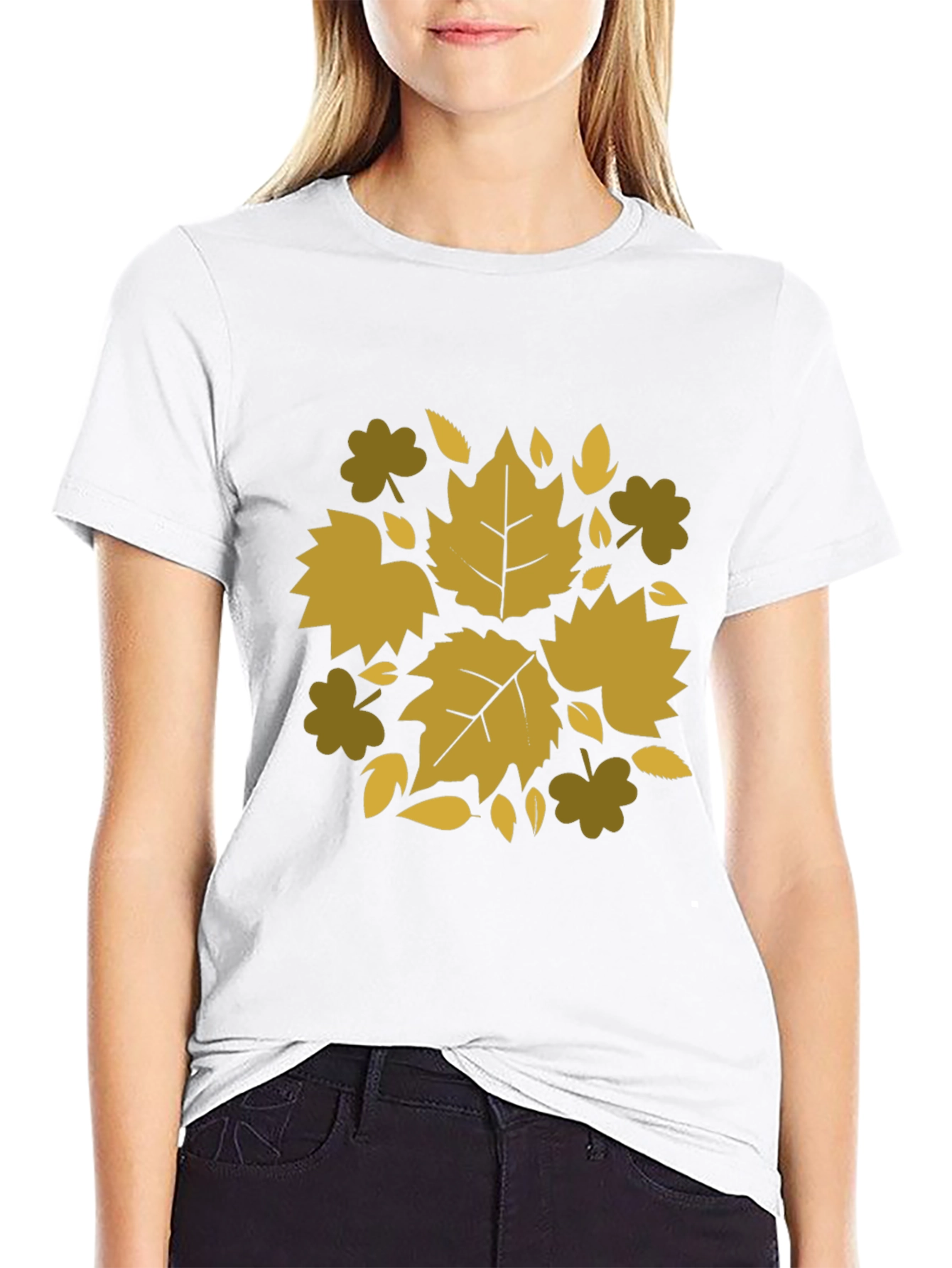 Black Autumn Leaf Graphic Tee - Stylish Comfort view 9