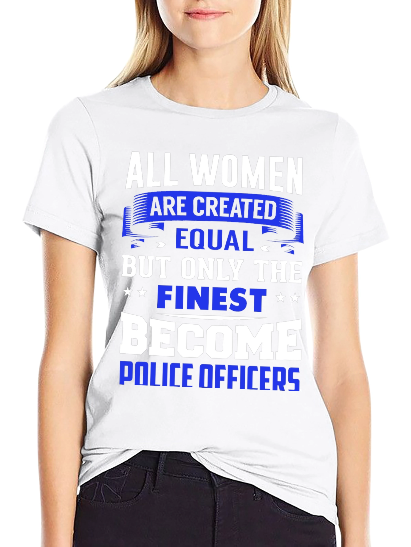 All Women Are Created Equal T-Shirt - Police Officer Gift - 9