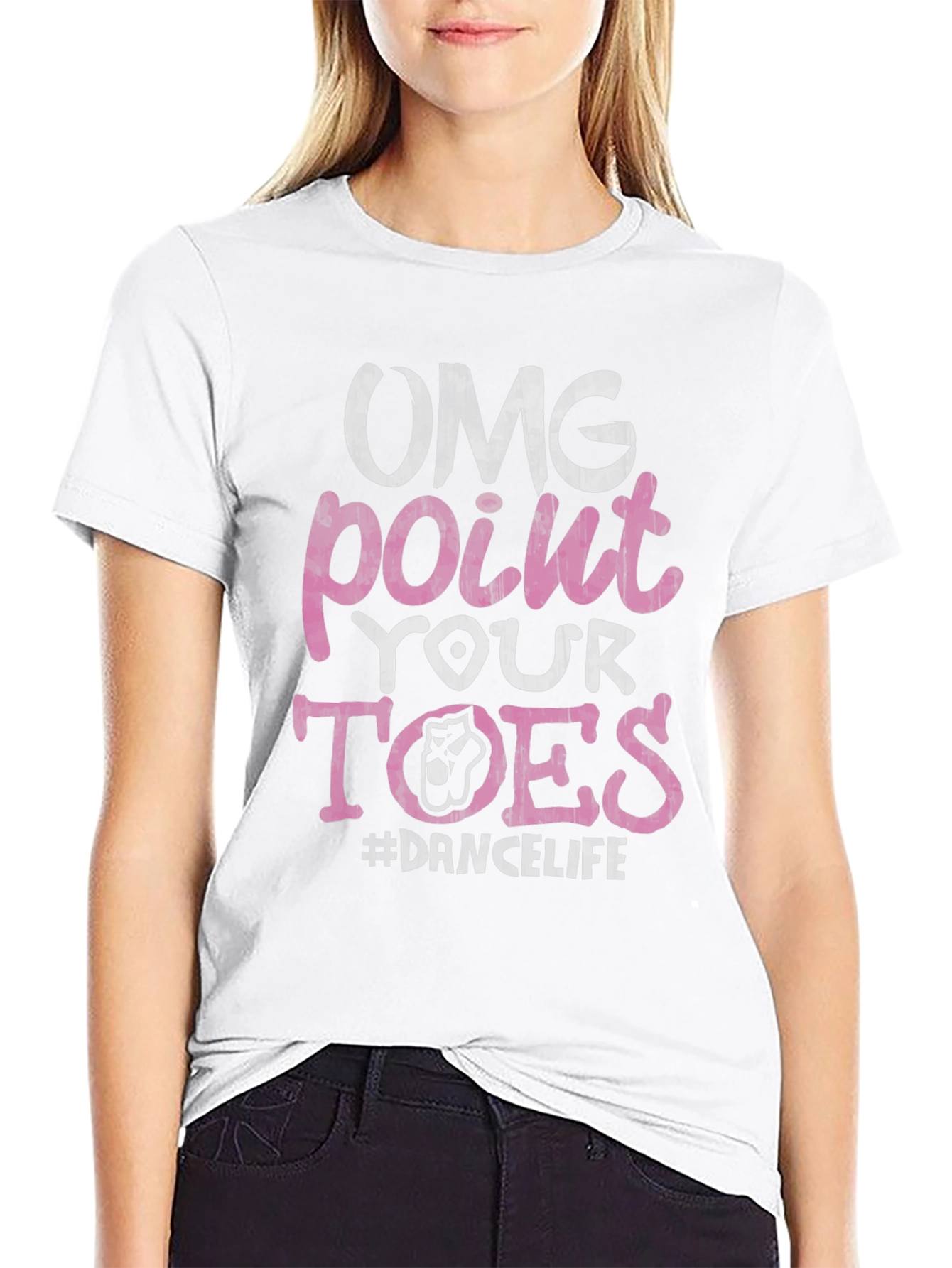 Black OMG Point Your Toes Dance T-Shirt view 9