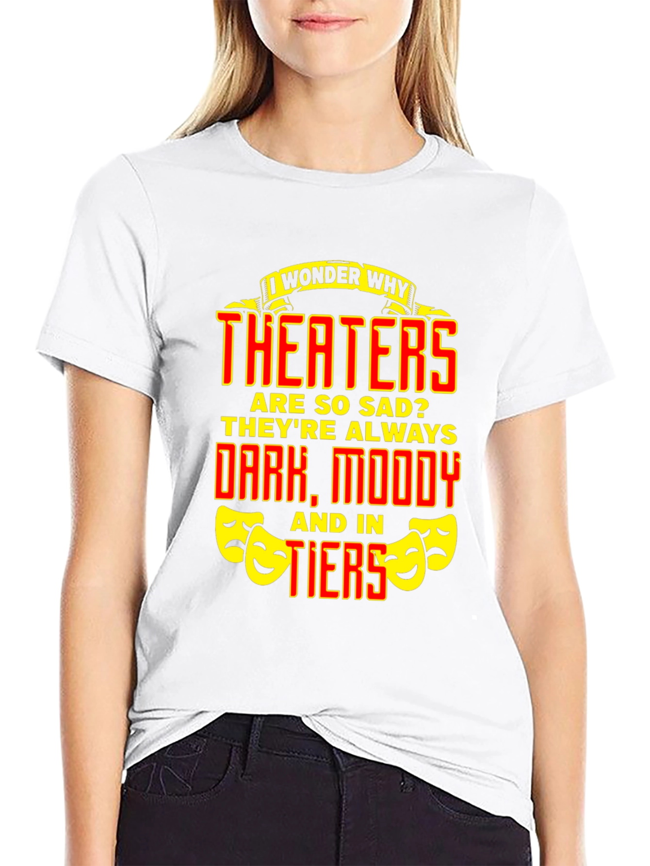 Black Theater Sad Pun Graphic Tee - Funny Drama T-Shirt view 9