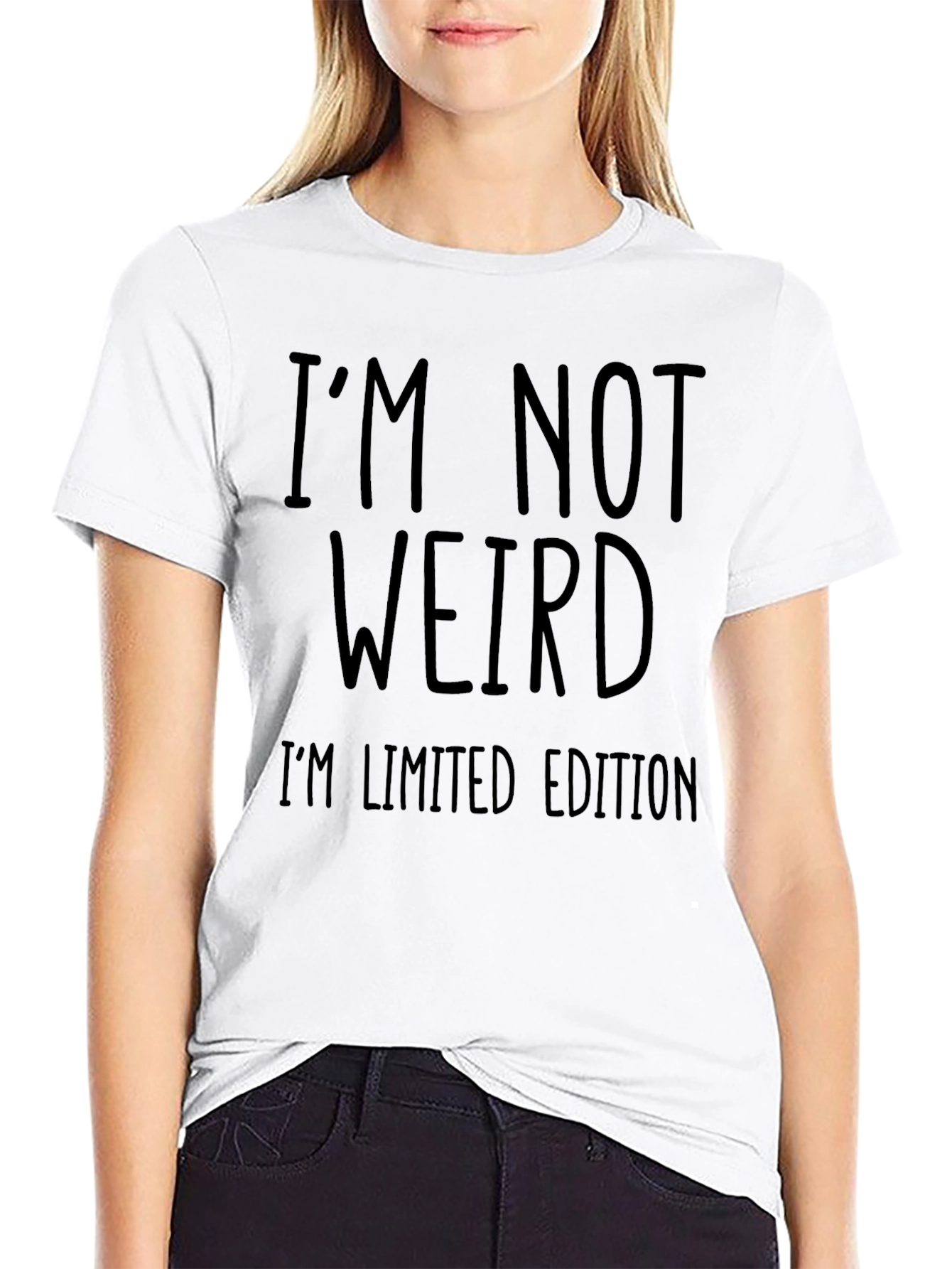 Black Funny "I'm Not Weird" Limited Edition Black T-Shirt view 9