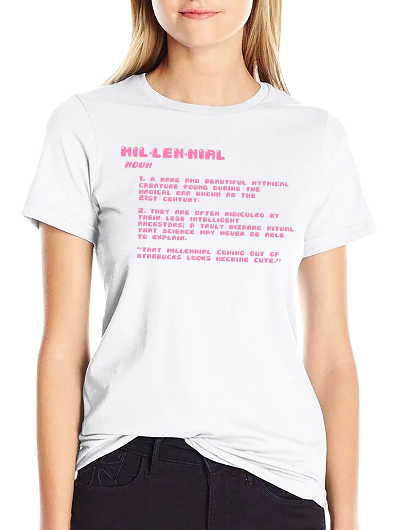 Black Millennial Definition Graphic Tee - Black view 9