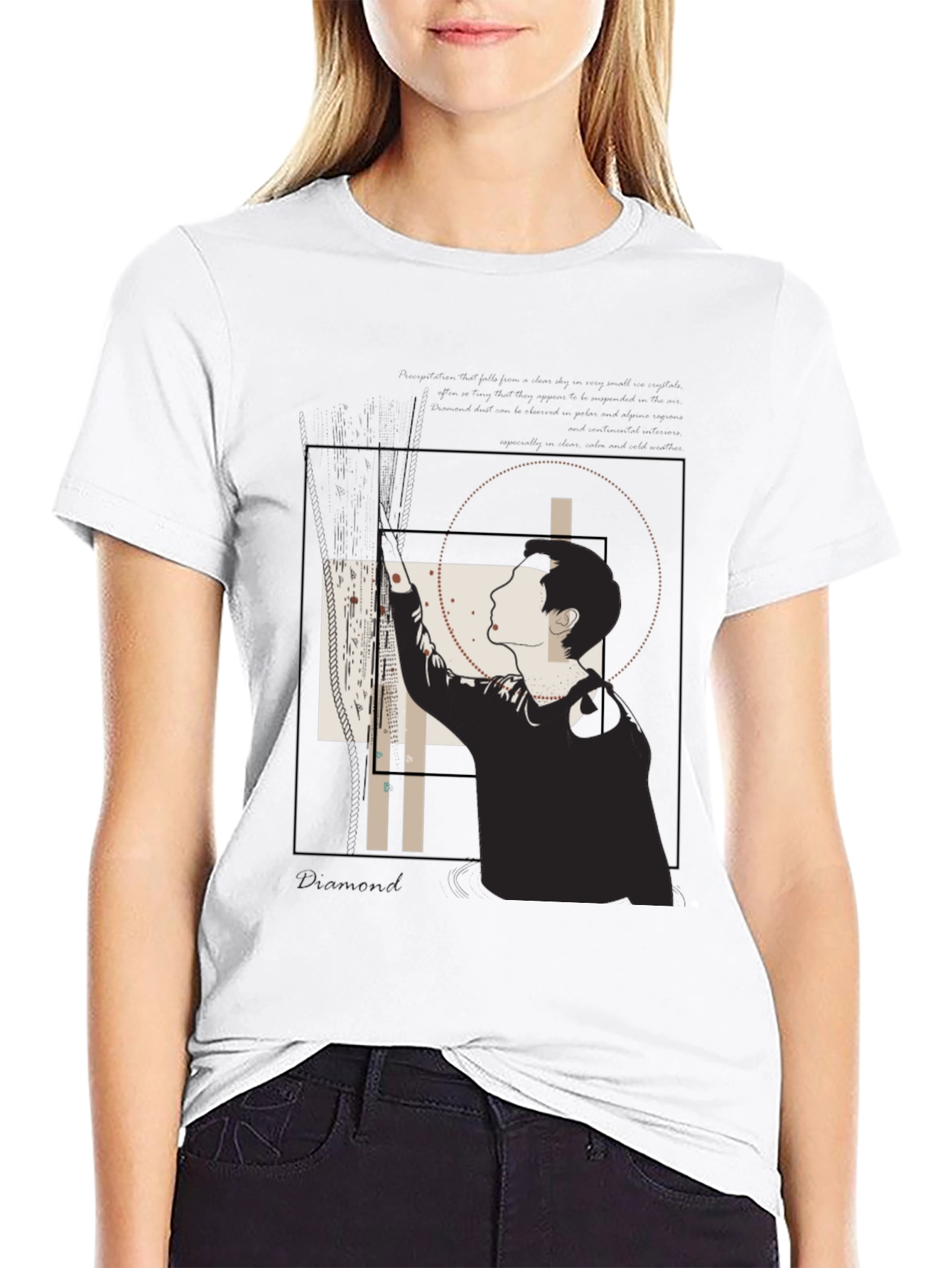 Black Geometric Graphic Black T-Shirt view 9