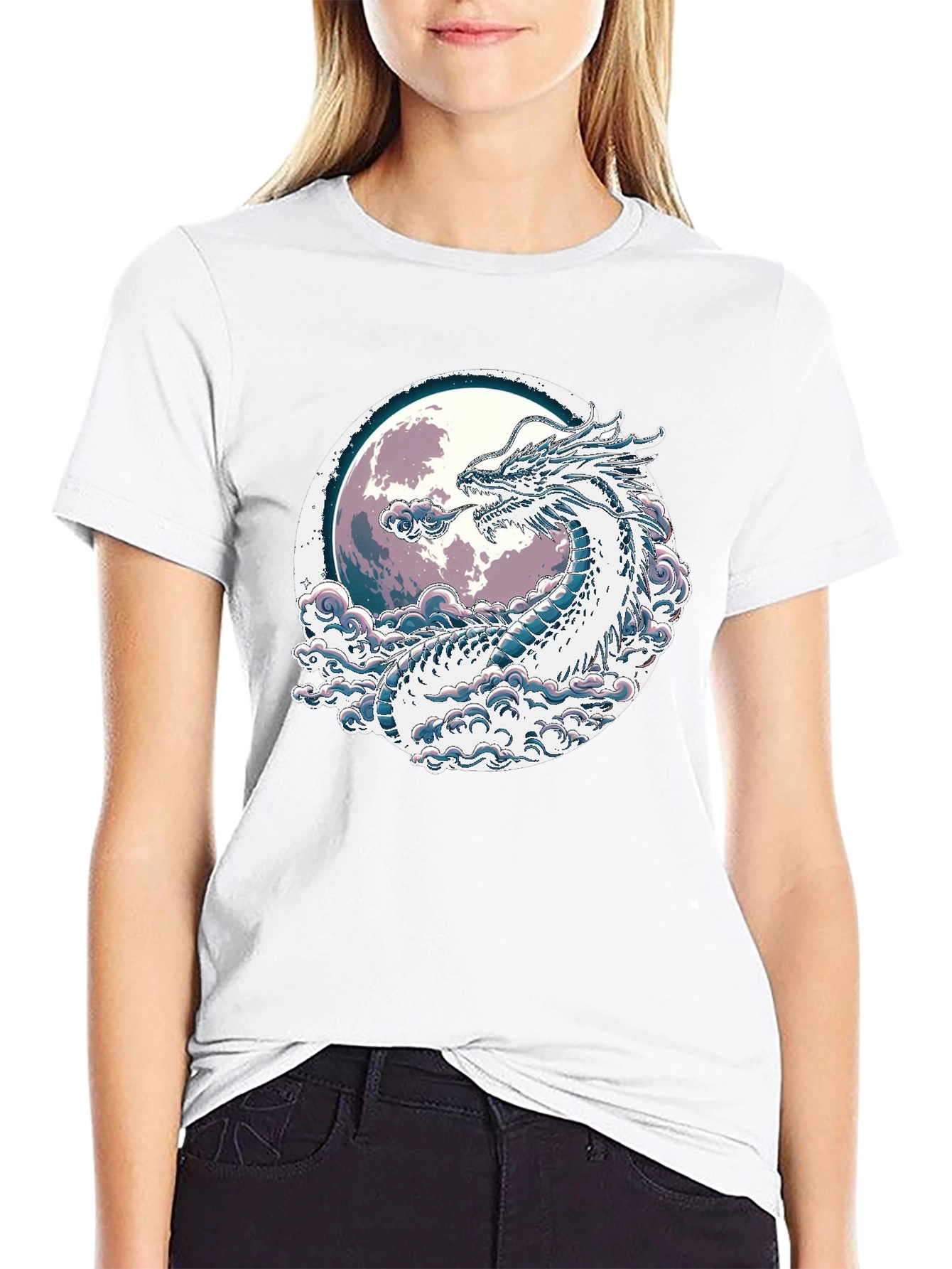 Black Dragon Moon Graphic Tee view 9