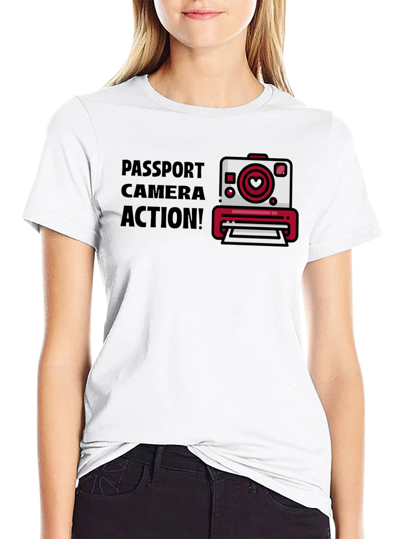 Black Passport Camera Action Graphic Tee view 9