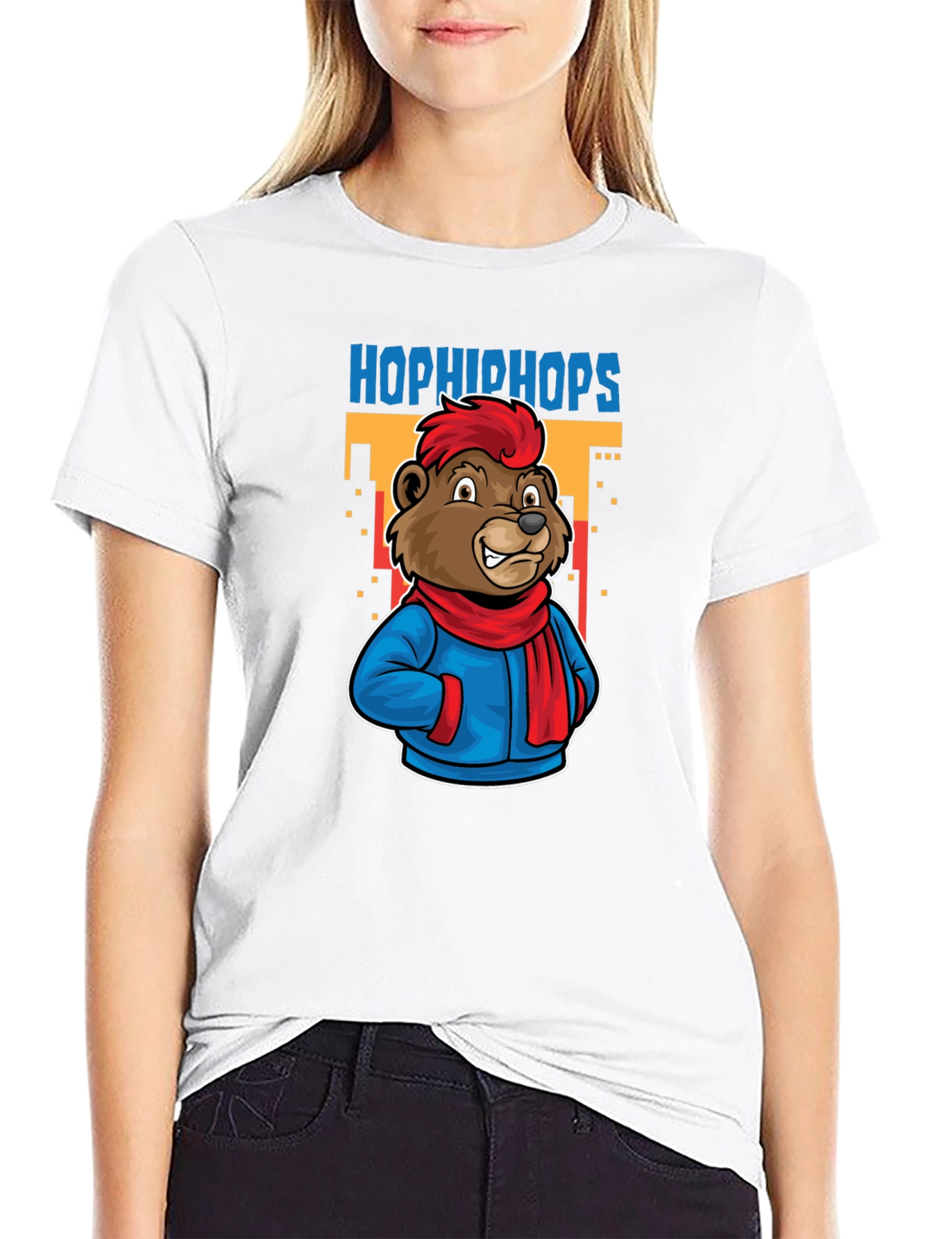 Black Hop Hip Hops Bear T-Shirt - Urban Cartoon Style view 9
