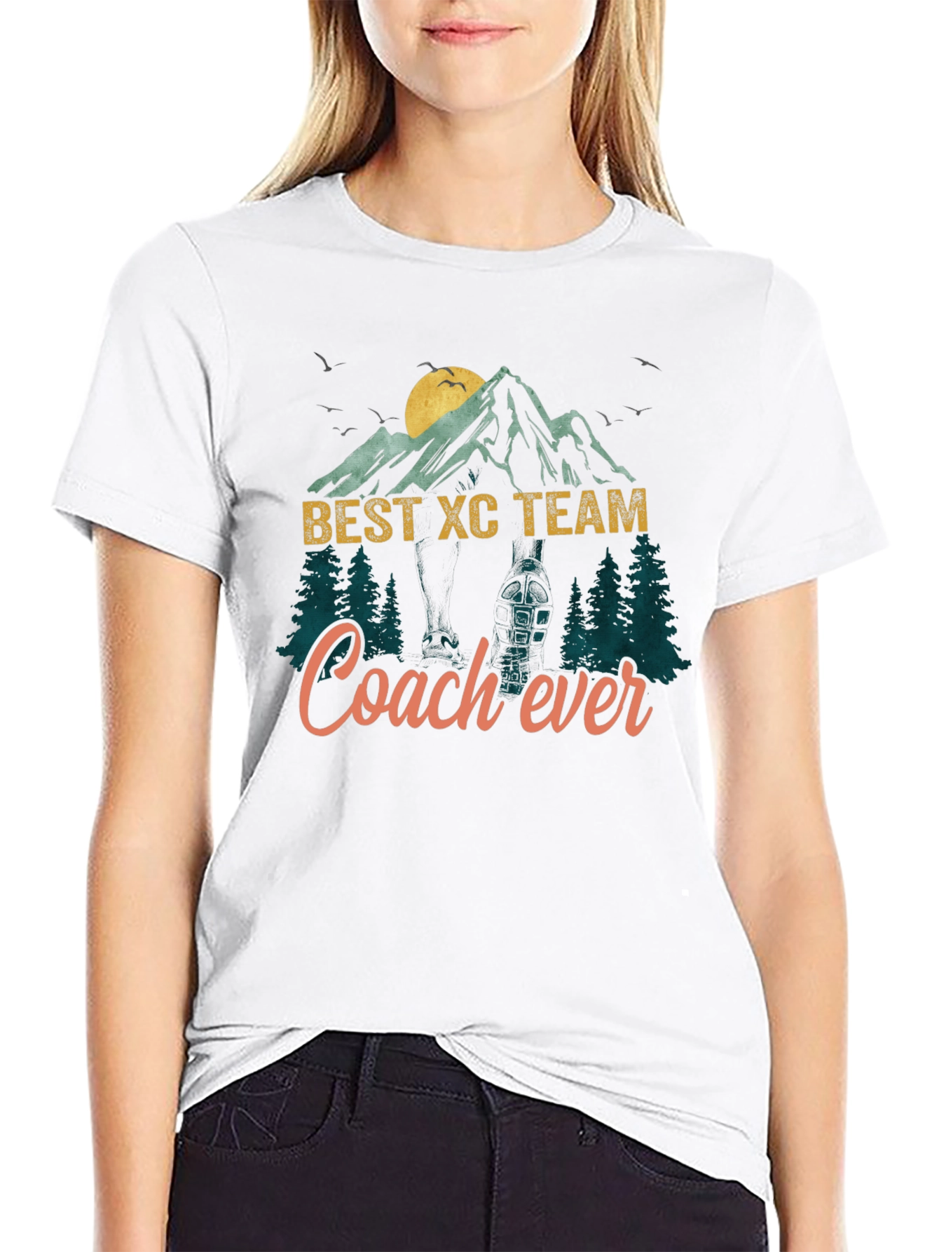 Black Best XC Team Coach Ever Mountain T-Shirt view 9