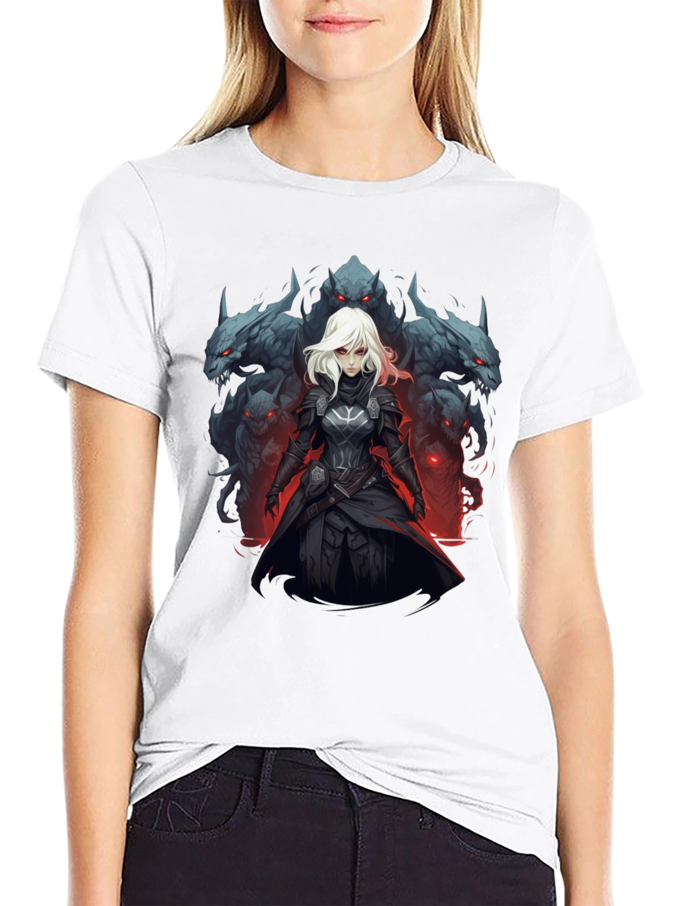 Black Warrior Woman & Wolves Graphic Tee view 9