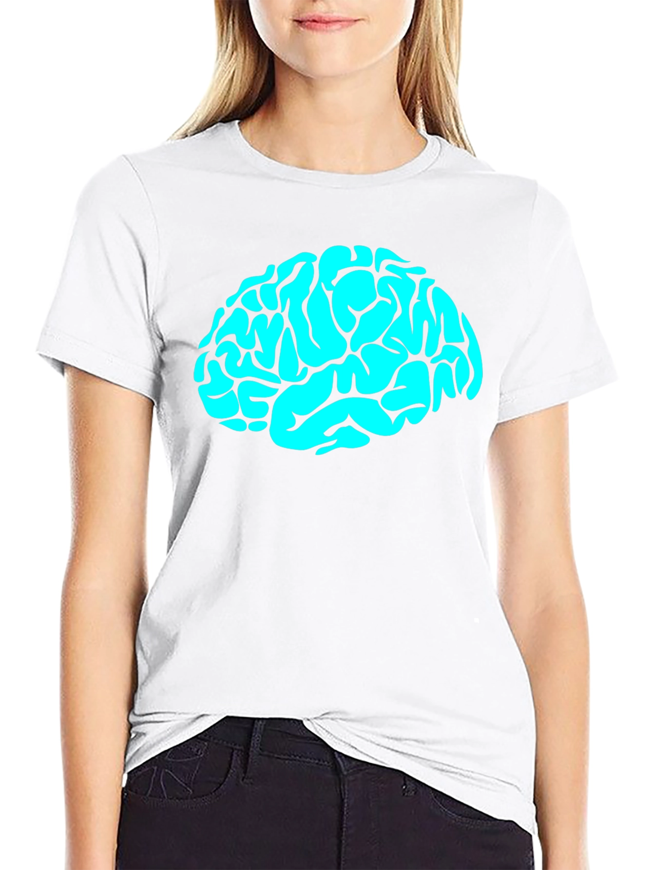 Black Brain Graphic Tee - Mens Black Cotton T-Shirt view 9