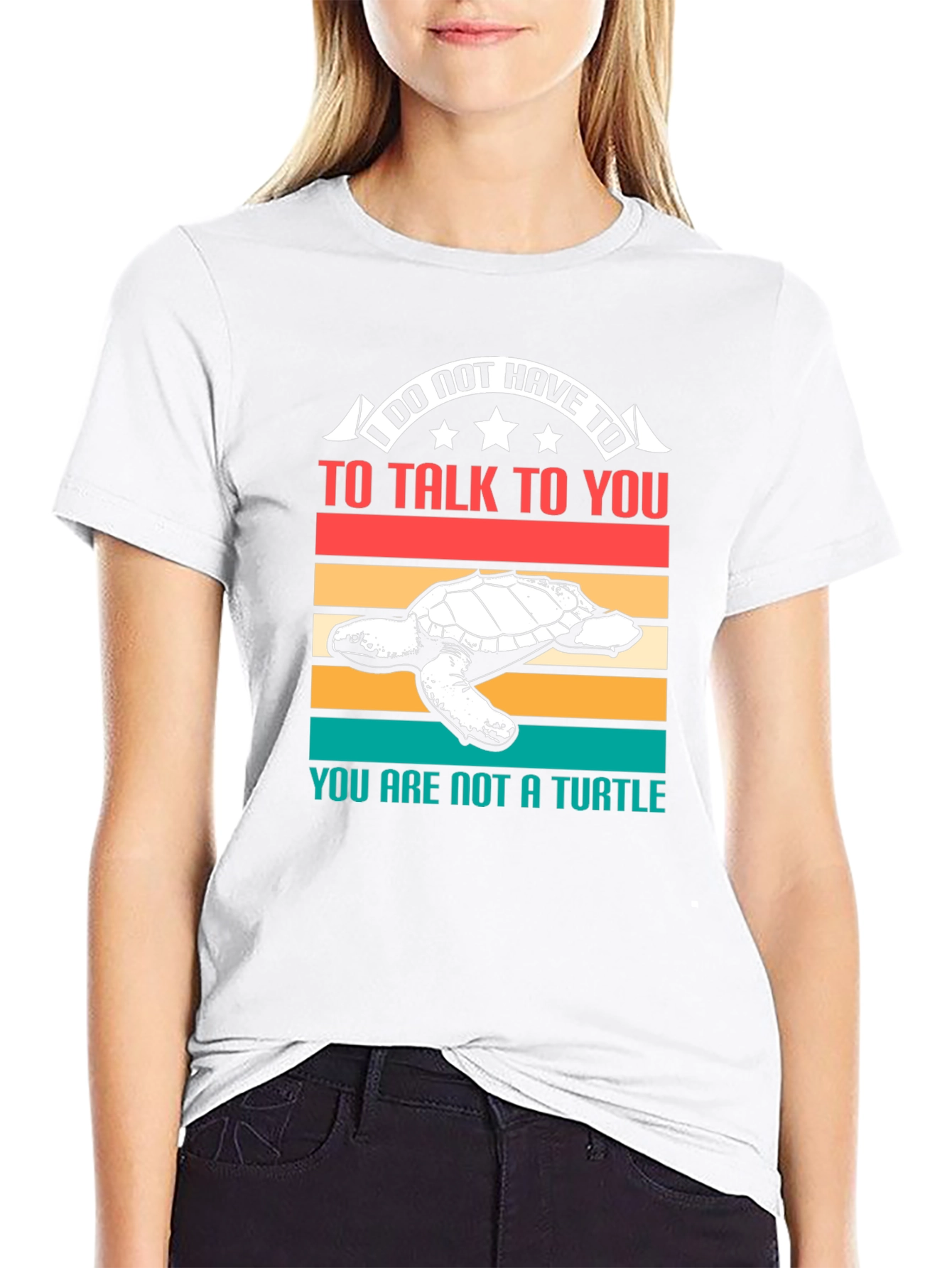 Black I Do Not Have To Talk Turtle T-Shirt view 9