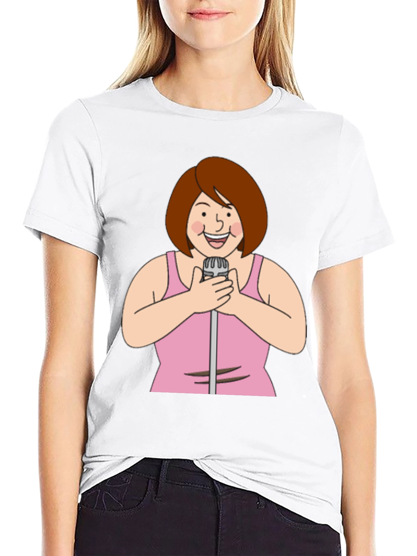 Cartoon Singer Graphic Tee - 9