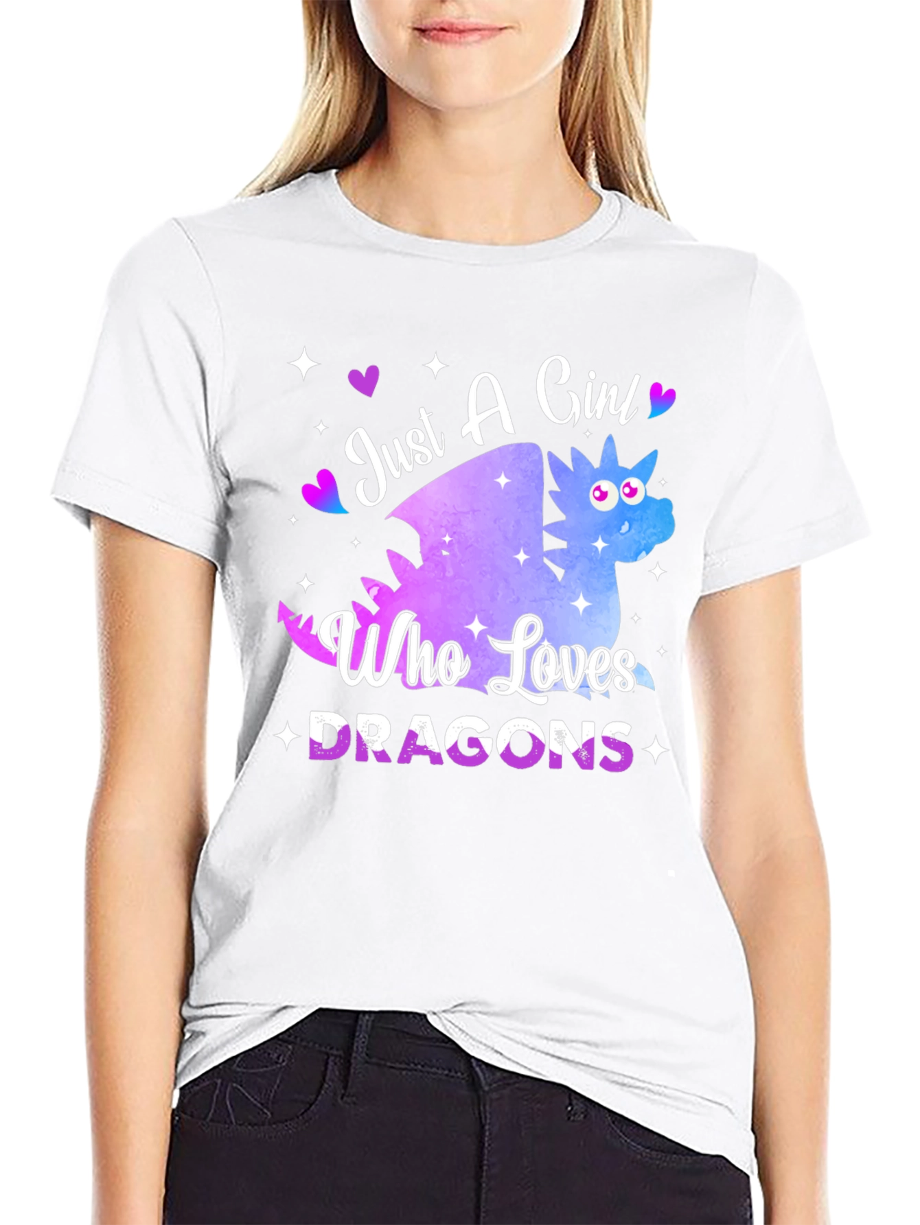 Black Girl Who Loves Dragons T-Shirt - Cute Dragon Graphic Tee view 9