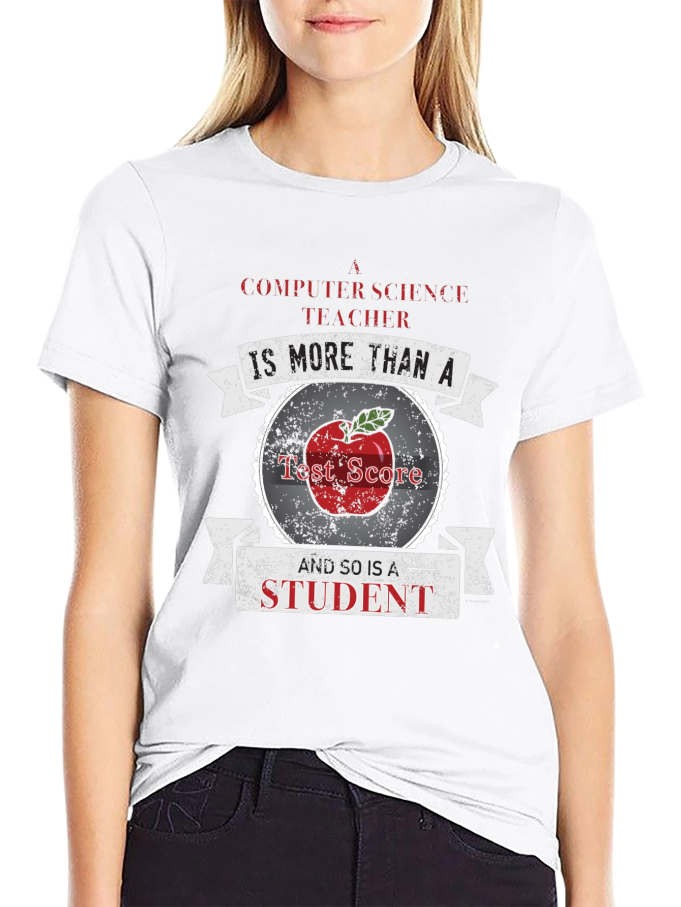 Black Computer Science Teacher T-Shirt - More Than a Test Score view 9
