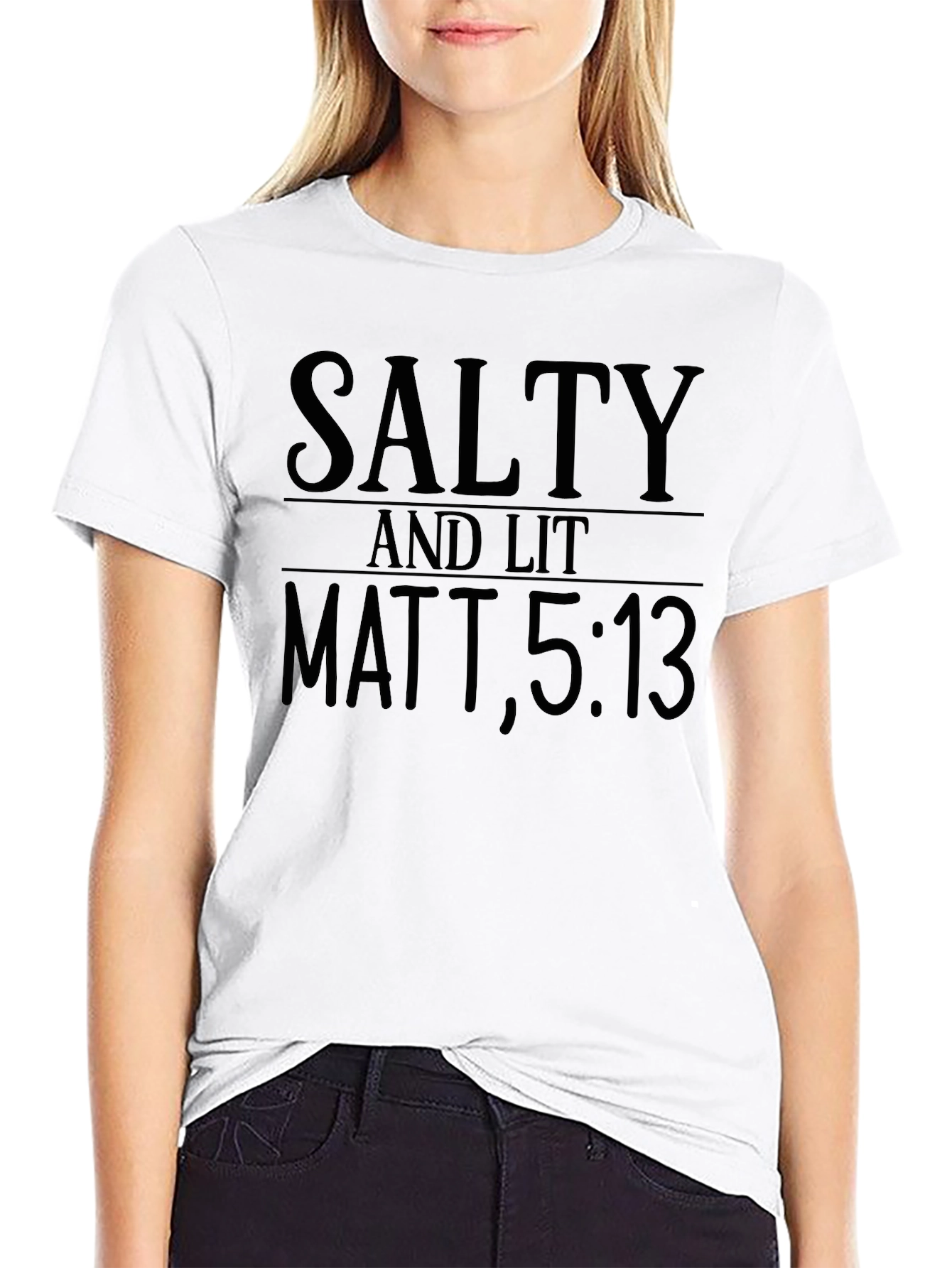 Black Salty and Lit T-Shirt - Matt 5:13 - Graphic Tee view 9