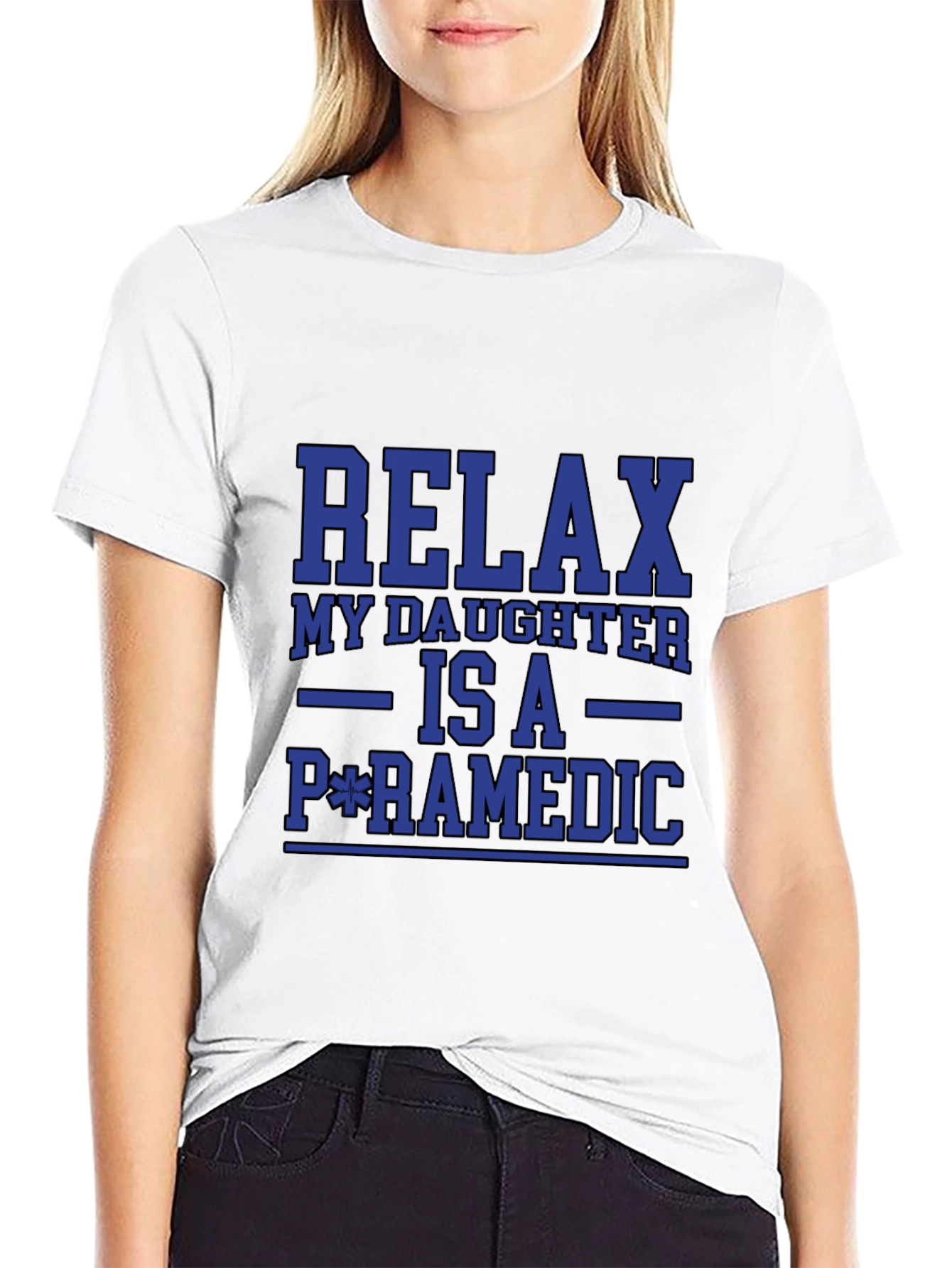 Black Relax My Daughter is a Paramedic - Black T-shirt view 9