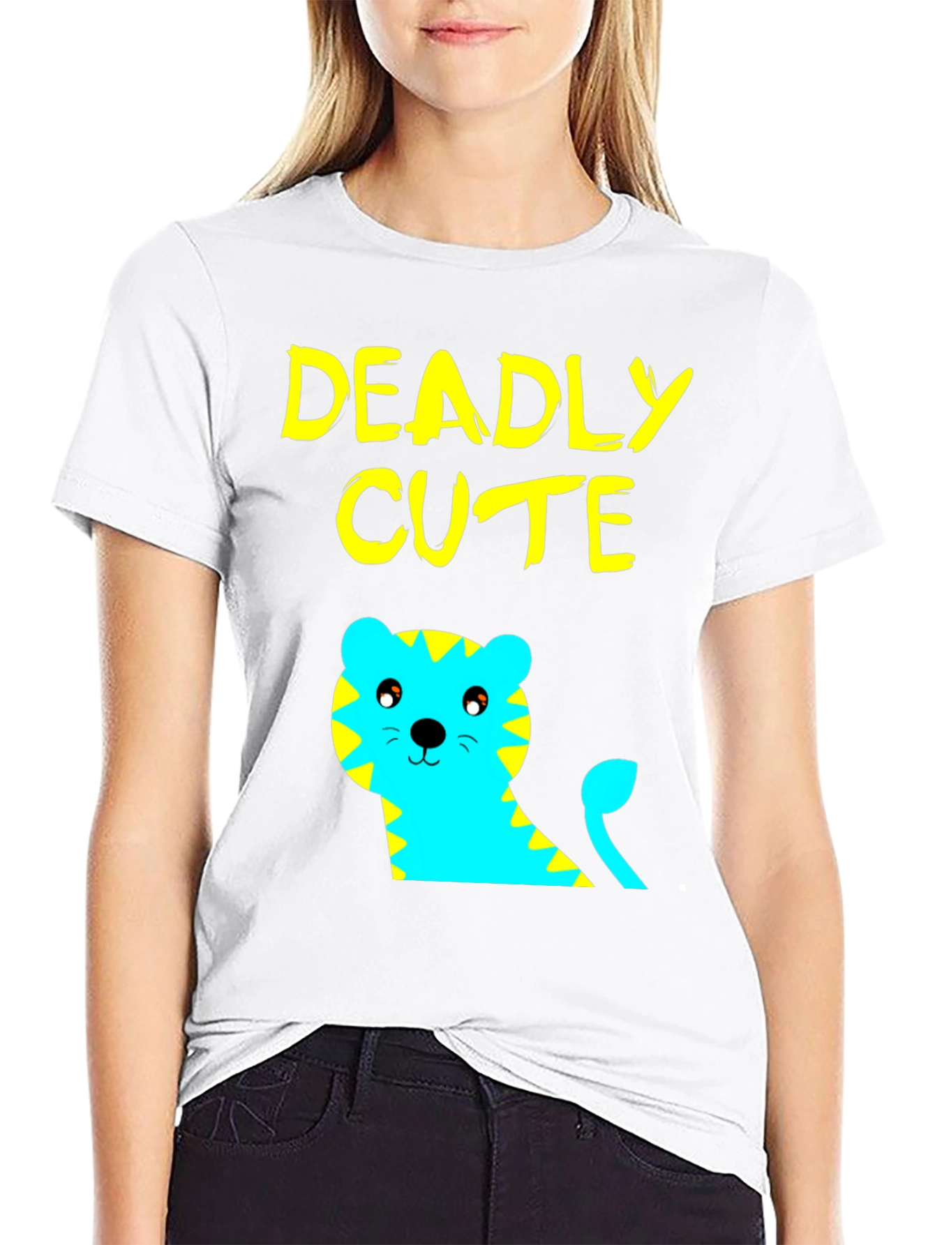 Black Deadly Cute Tiger Graphic Tee view 9