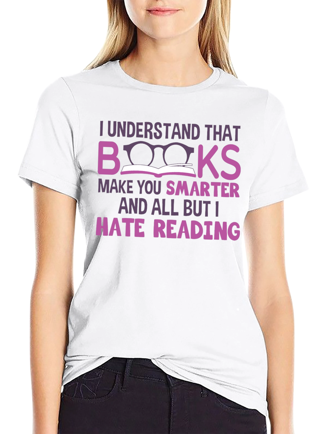 Black Funny Anti-Reading T-Shirt: Books Make You Smarter view 9